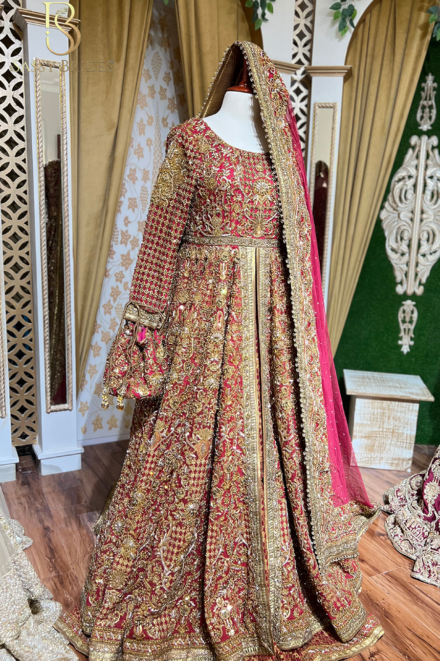 Fahad Hussyn Front Open Red