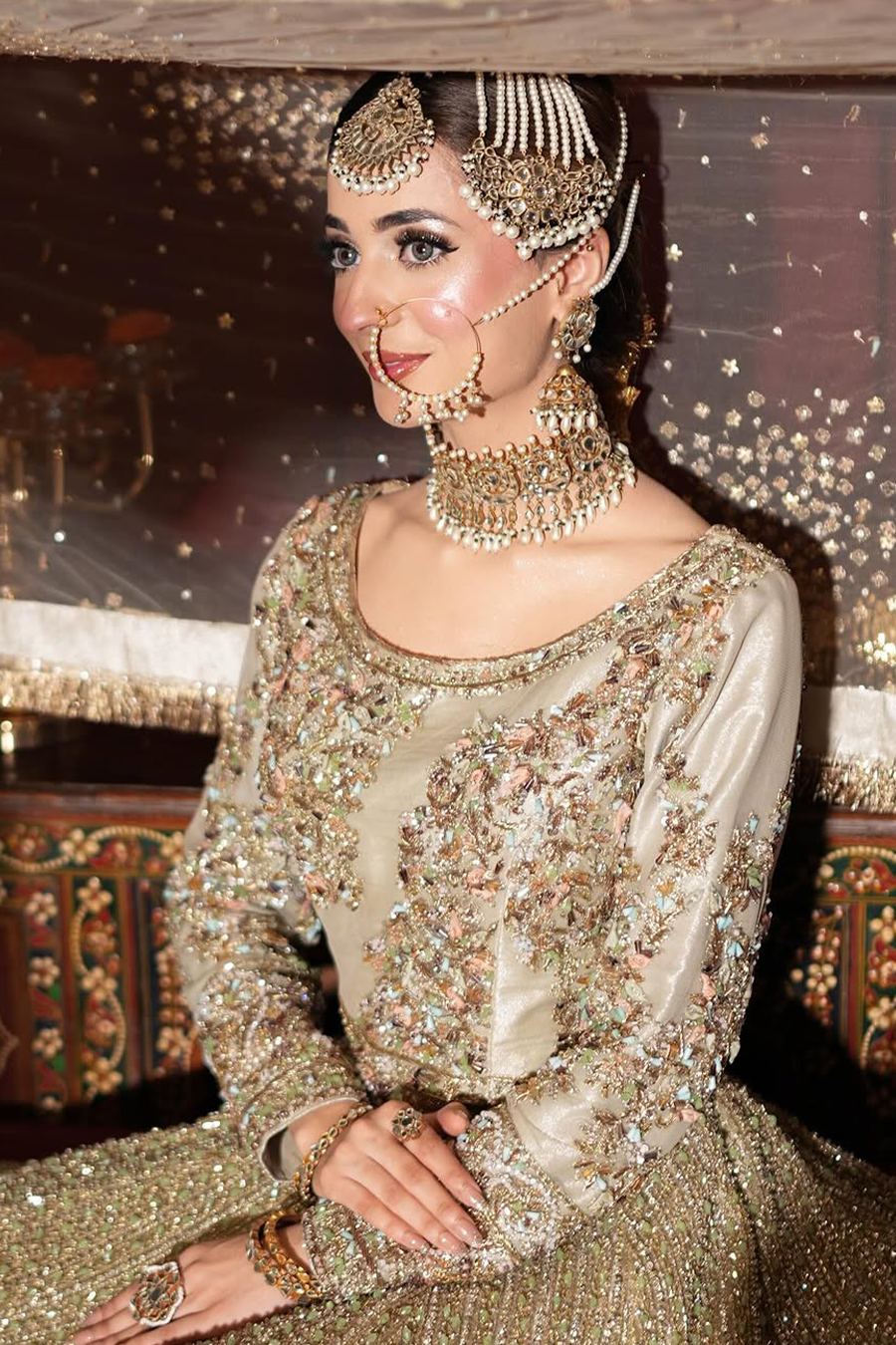 Ahmed Sultan 2025 olive green lehanga choli