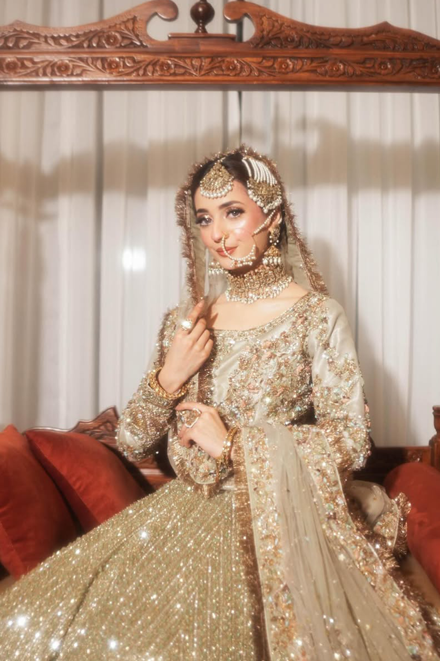 Ahmed Sultan 2025 olive green lehanga choli