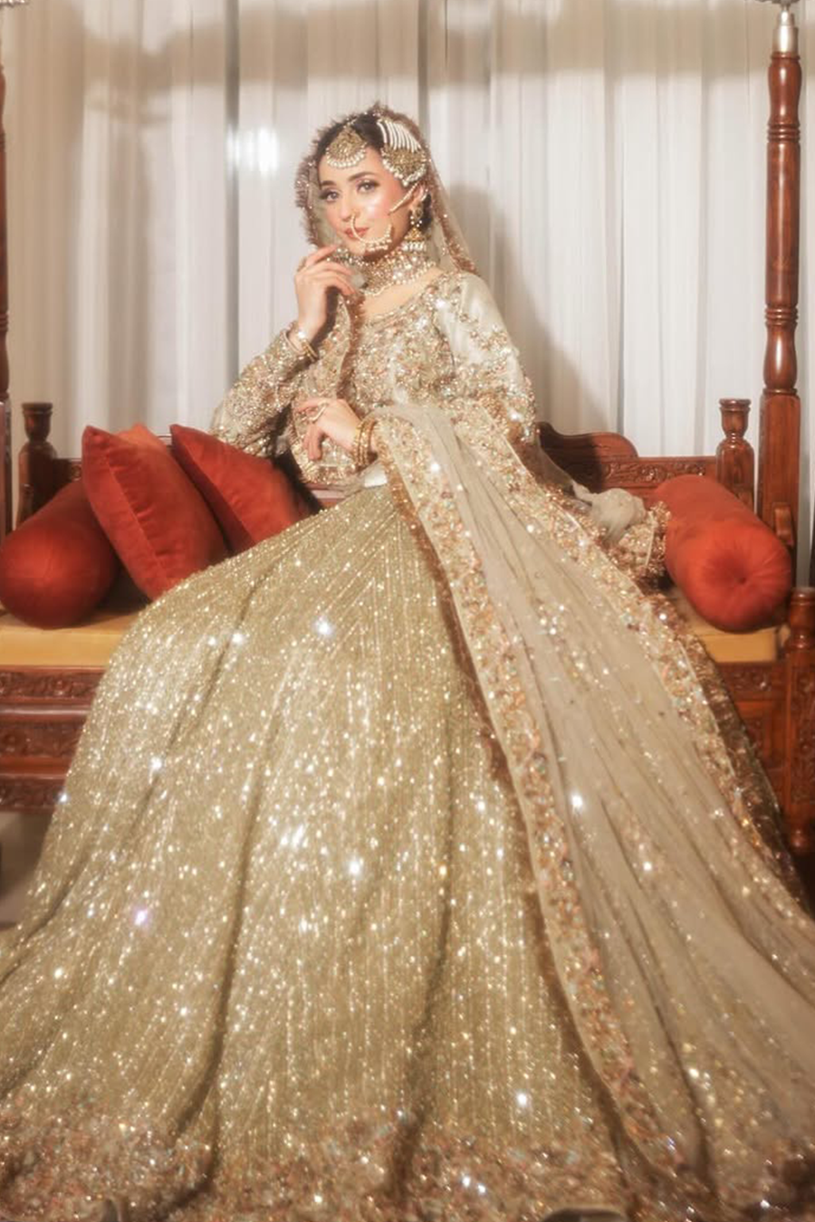 Ahmed Sultan 2025 olive green lehanga choli