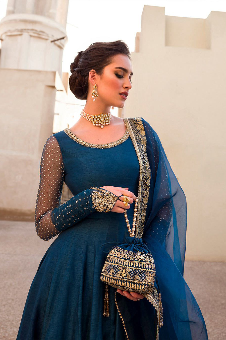 Faiza Saqlain Risma Blue-FS20