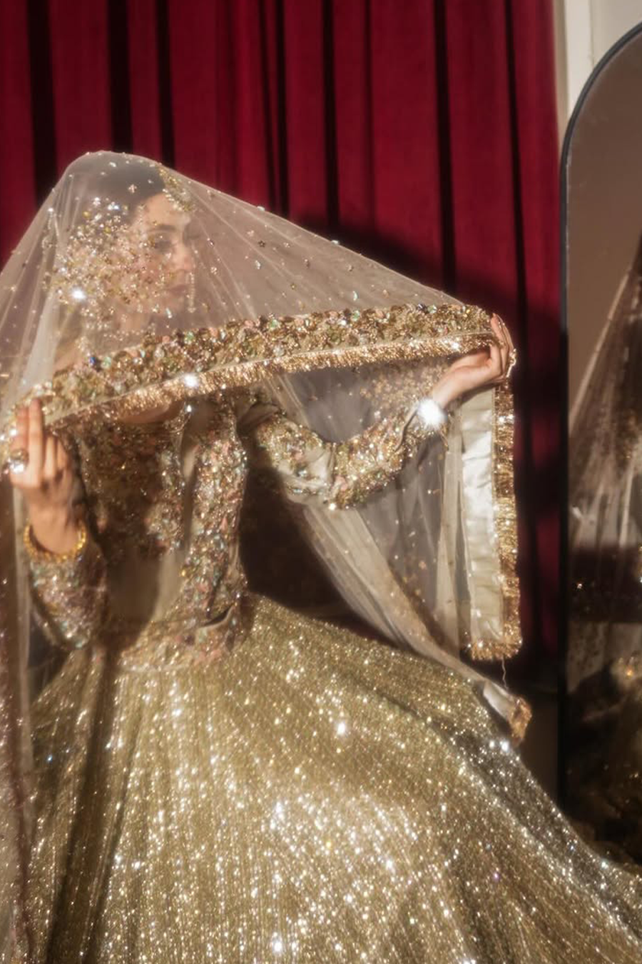 Ahmed Sultan 2025 olive green lehanga choli