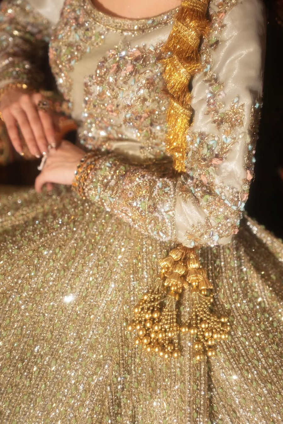 Ahmed Sultan 2025 olive green lehanga choli