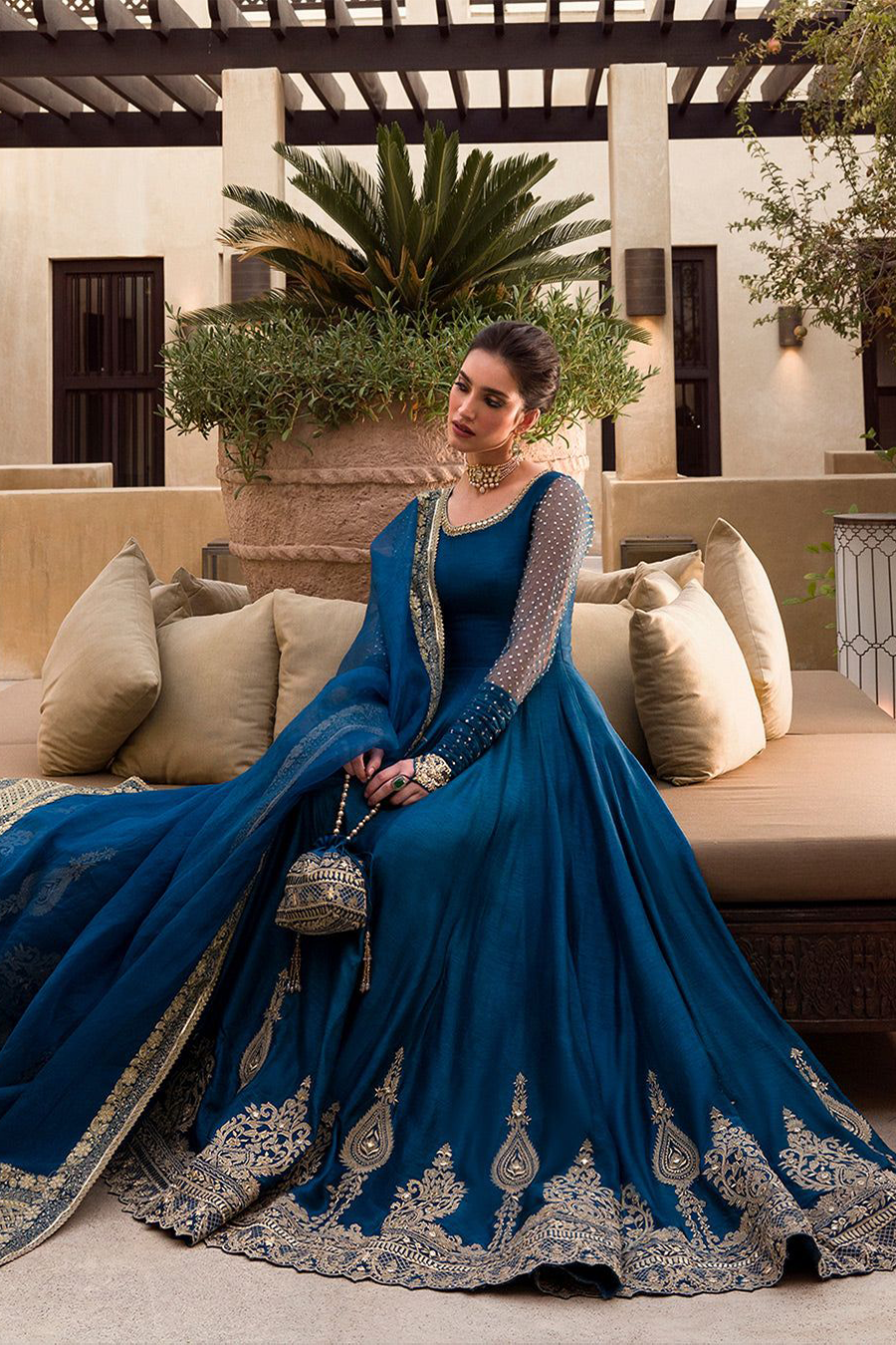 Faiza Saqlain Risma Blue-FS20