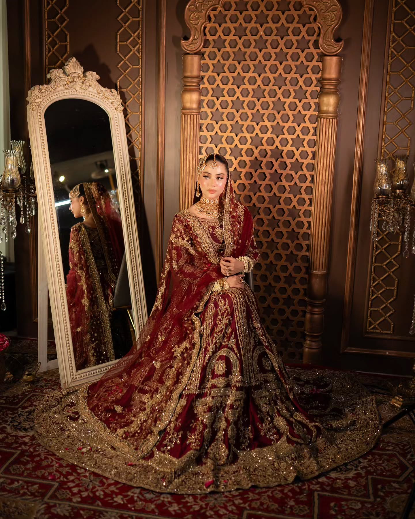 AHAMD SULTAN DEEP MAROON LEHNGA CHOLI-AS25