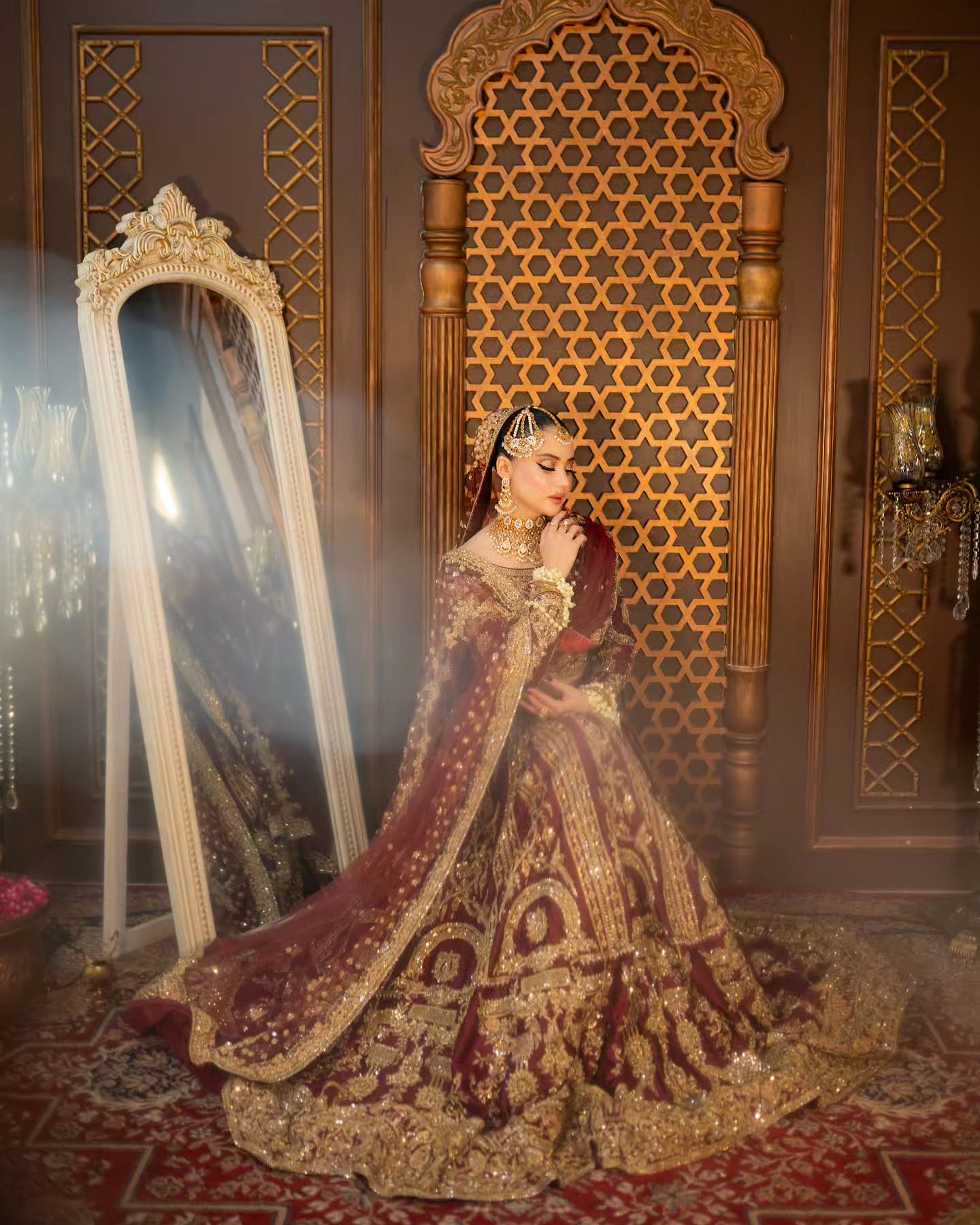 AHAMD SULTAN DEEP MAROON LEHNGA CHOLI-AS25