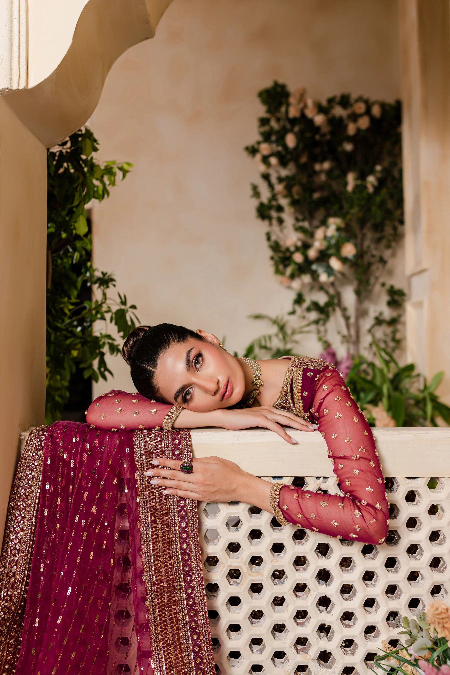 Barran 4Pc Bridal Dress-BK05