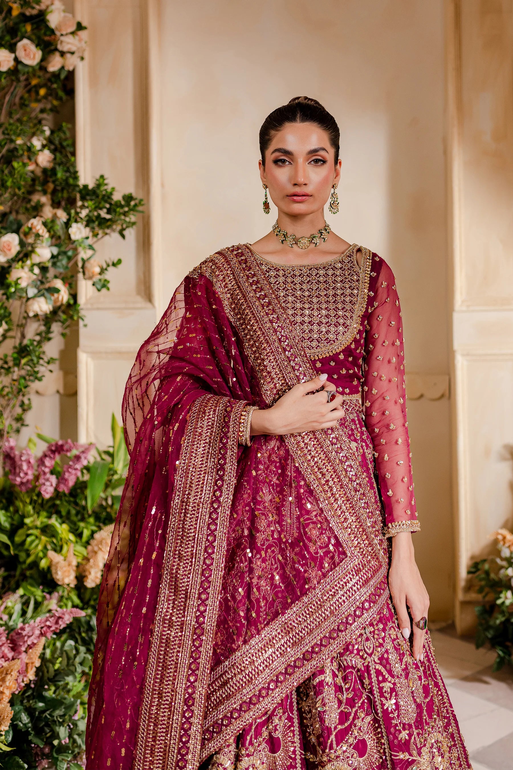 Barran 4Pc Bridal Dress-BK05