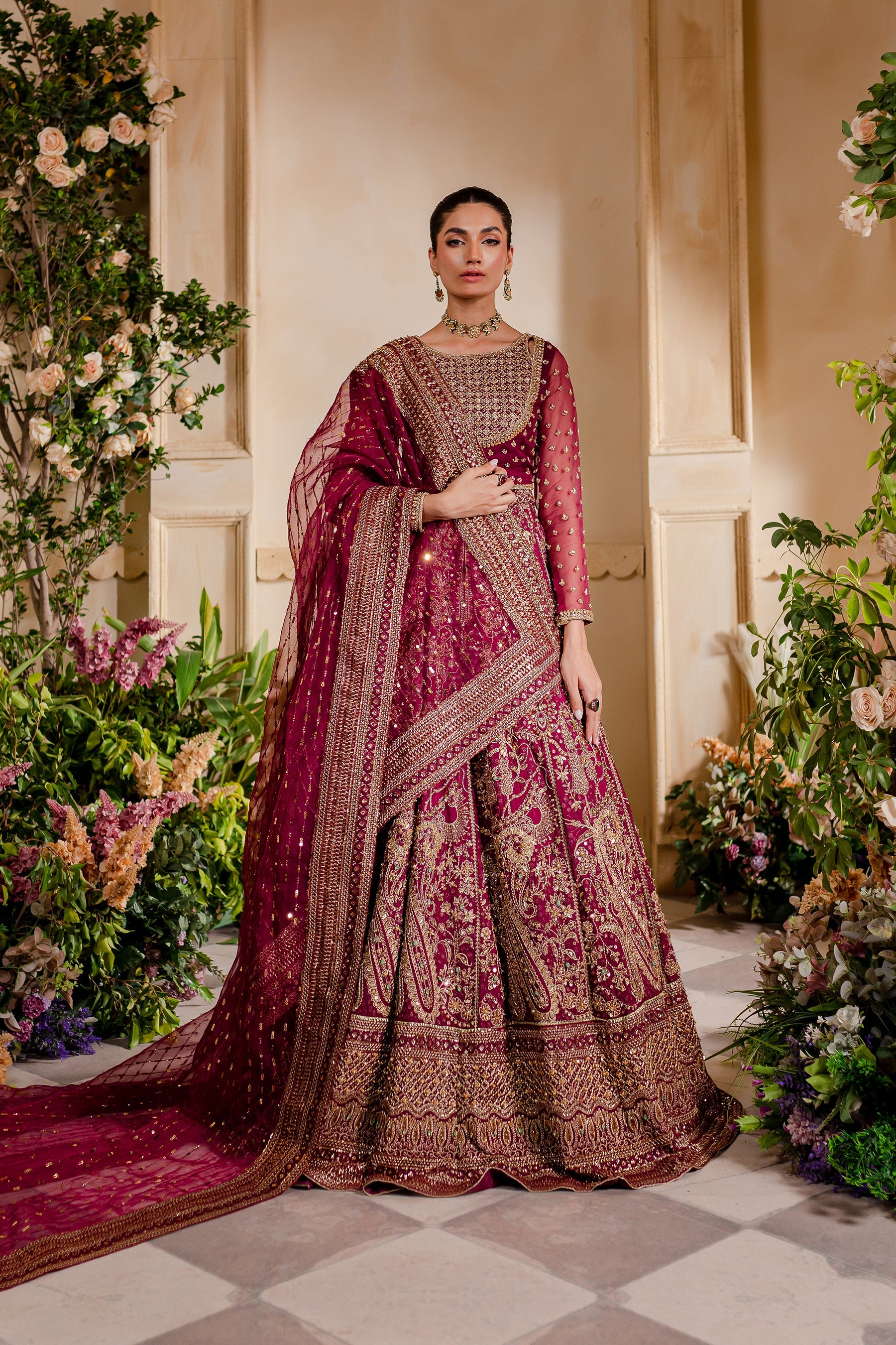 Barran 4Pc Bridal Dress-BK05