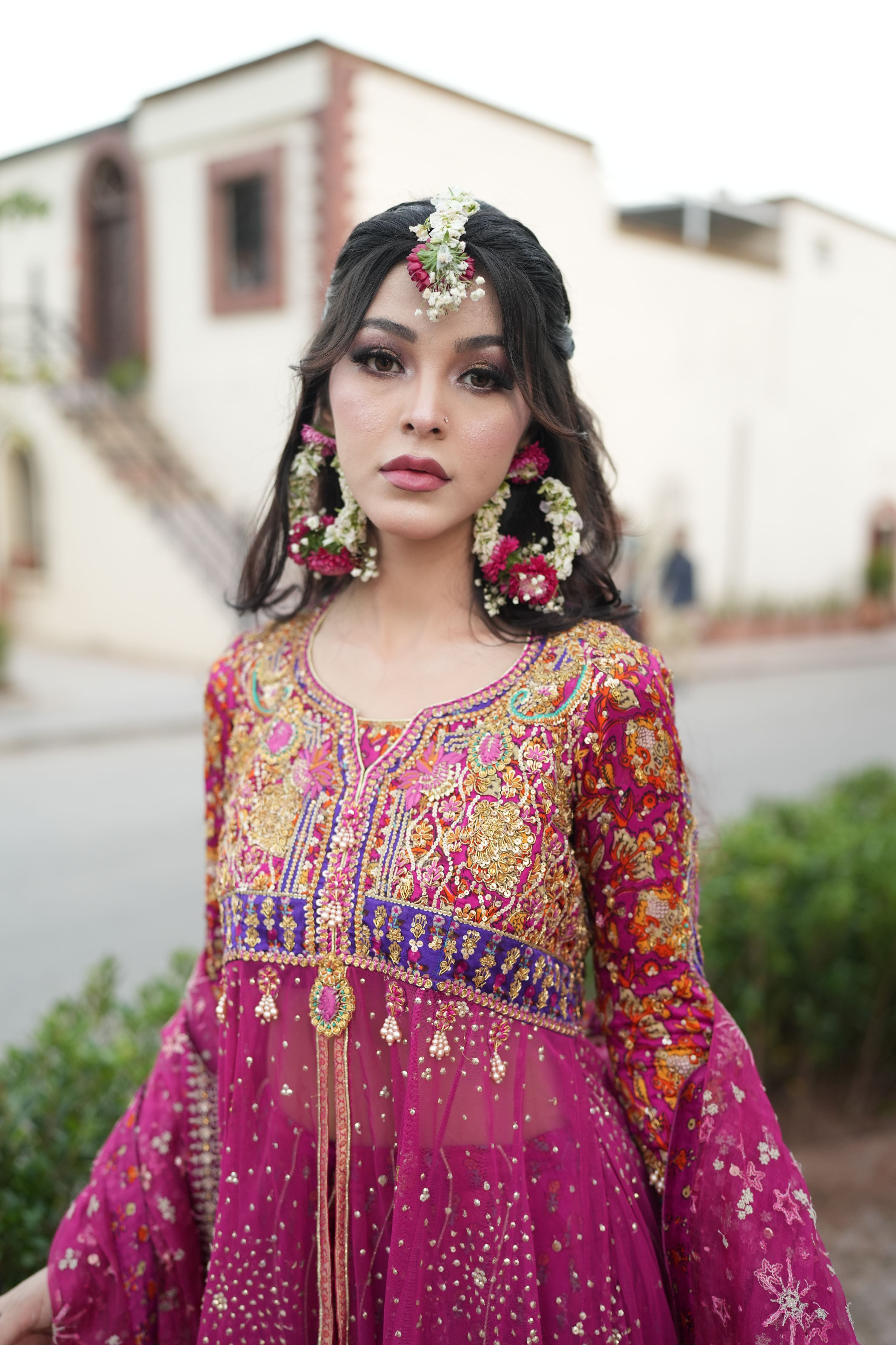 FTA MEHNDI DRESS MAGENTA PINK