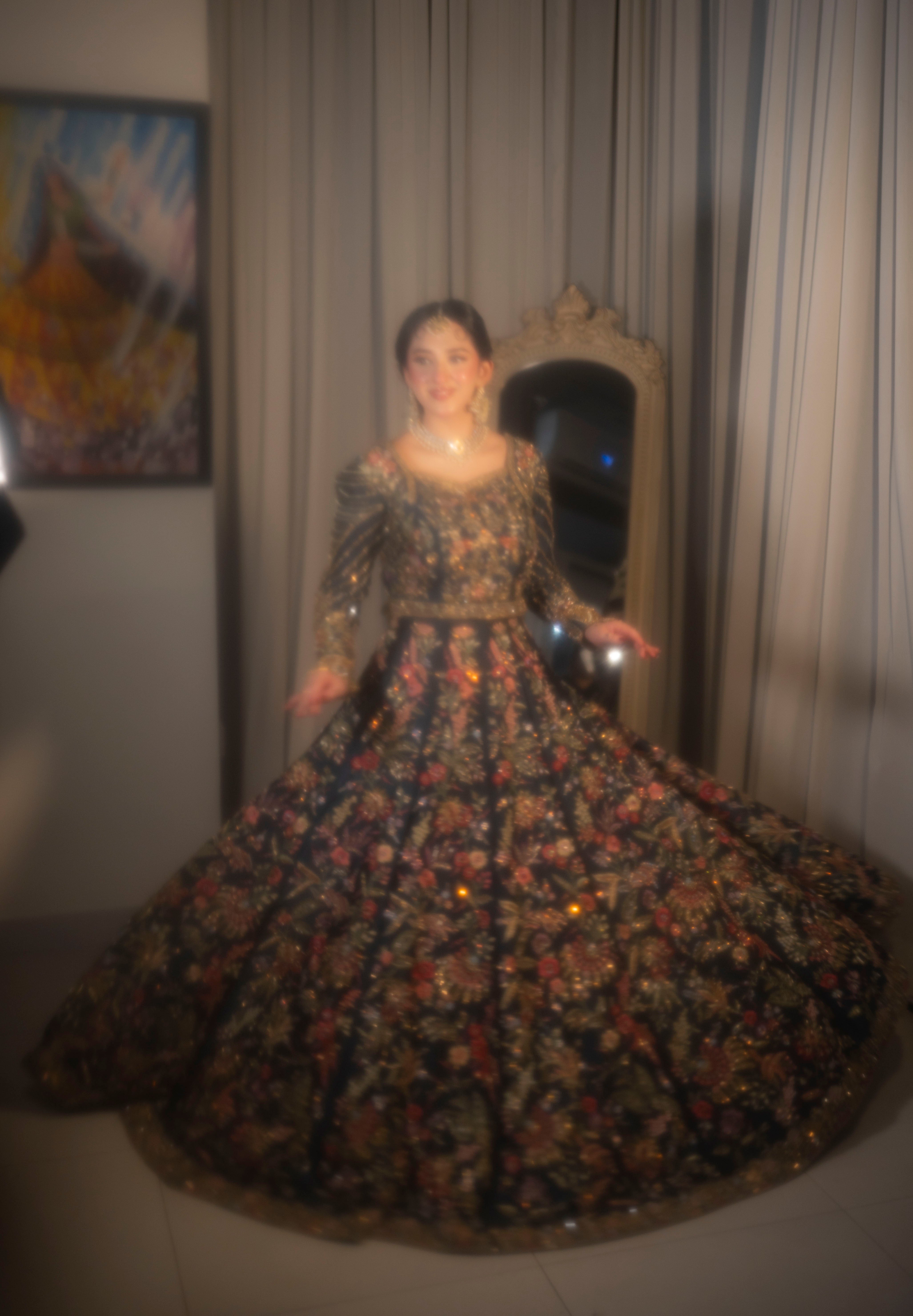 AS TEAL MULTI MEHNDI DRESS-AS11