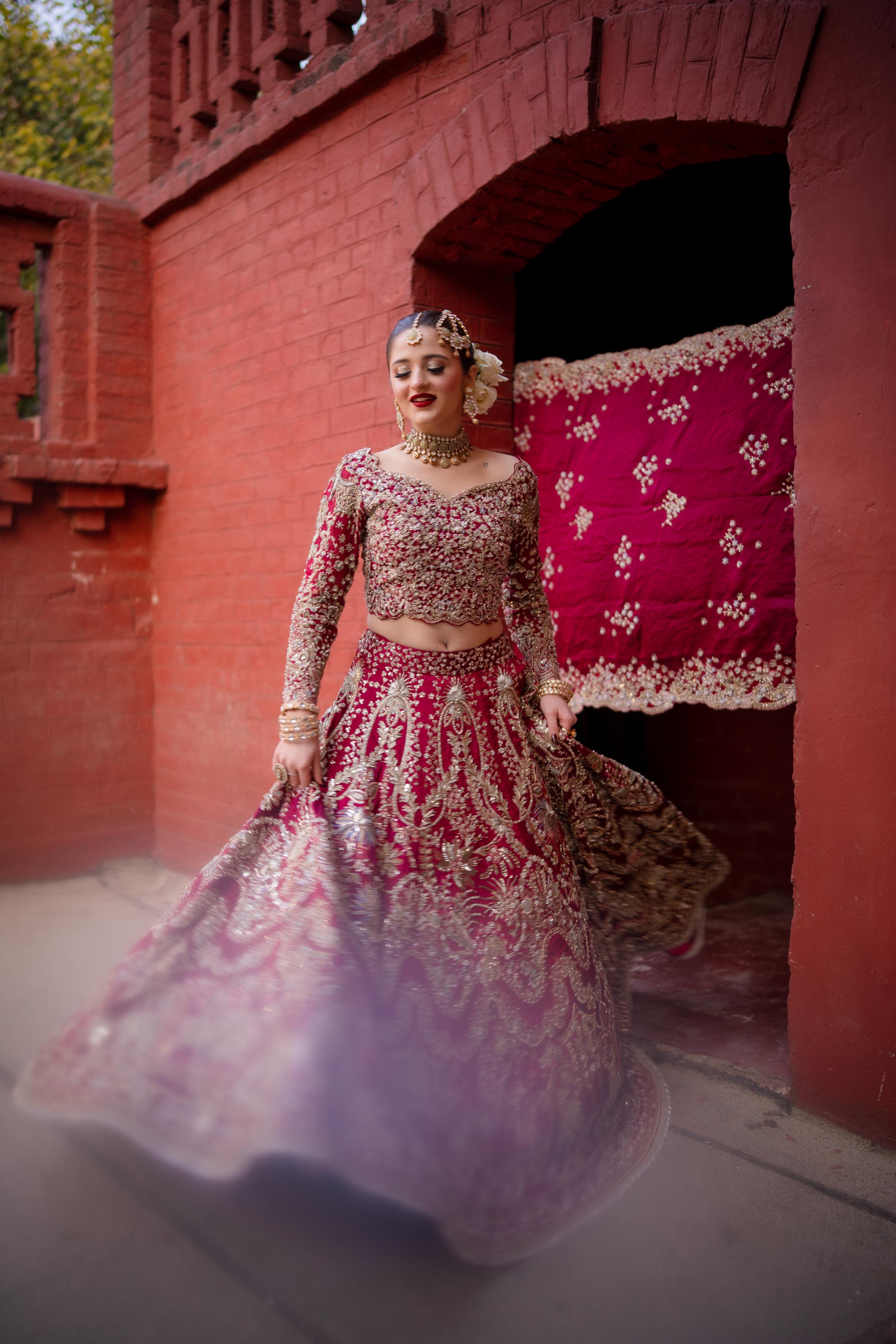 SUFFUSE RED LEHENGA CHOLI-SUF19