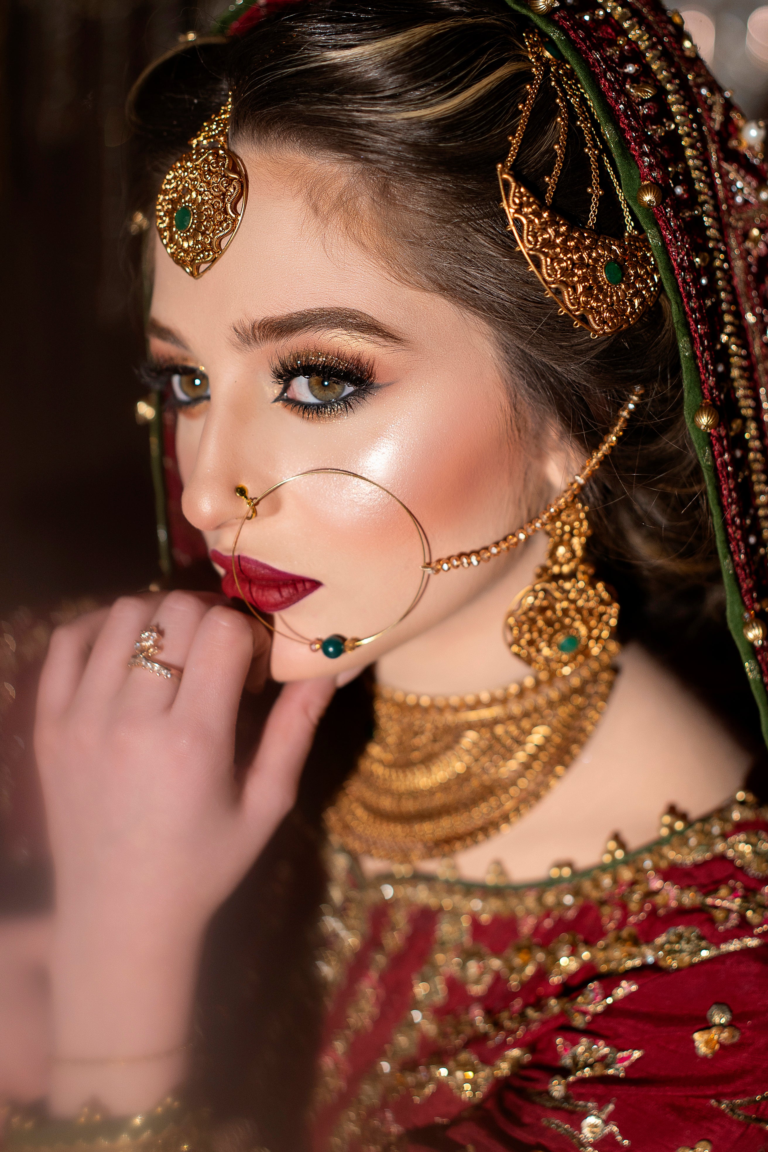 MNR Nazneen Red Double Dupatta-MNR31