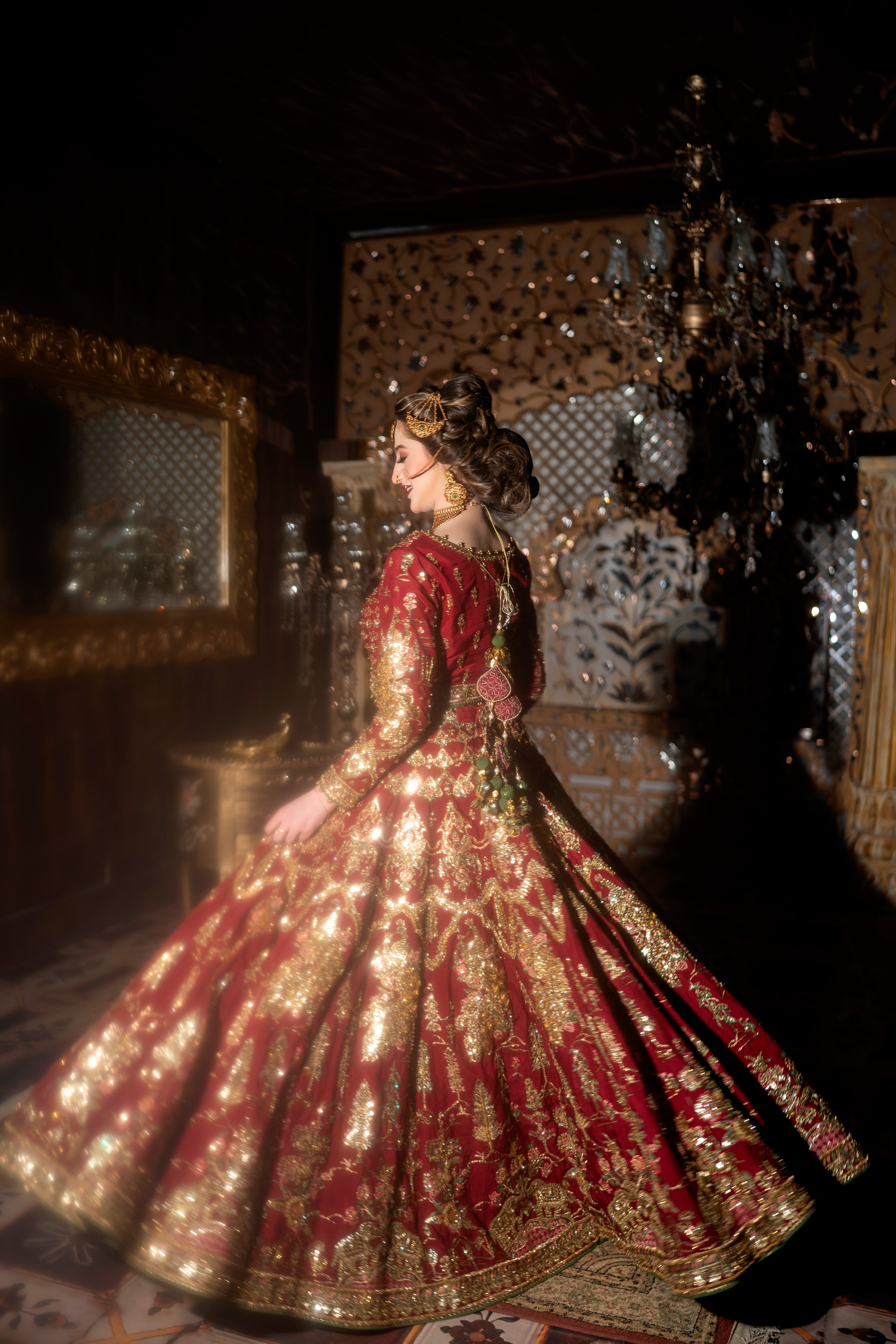 MNR Nazneen Red Double Dupatta-MNR31