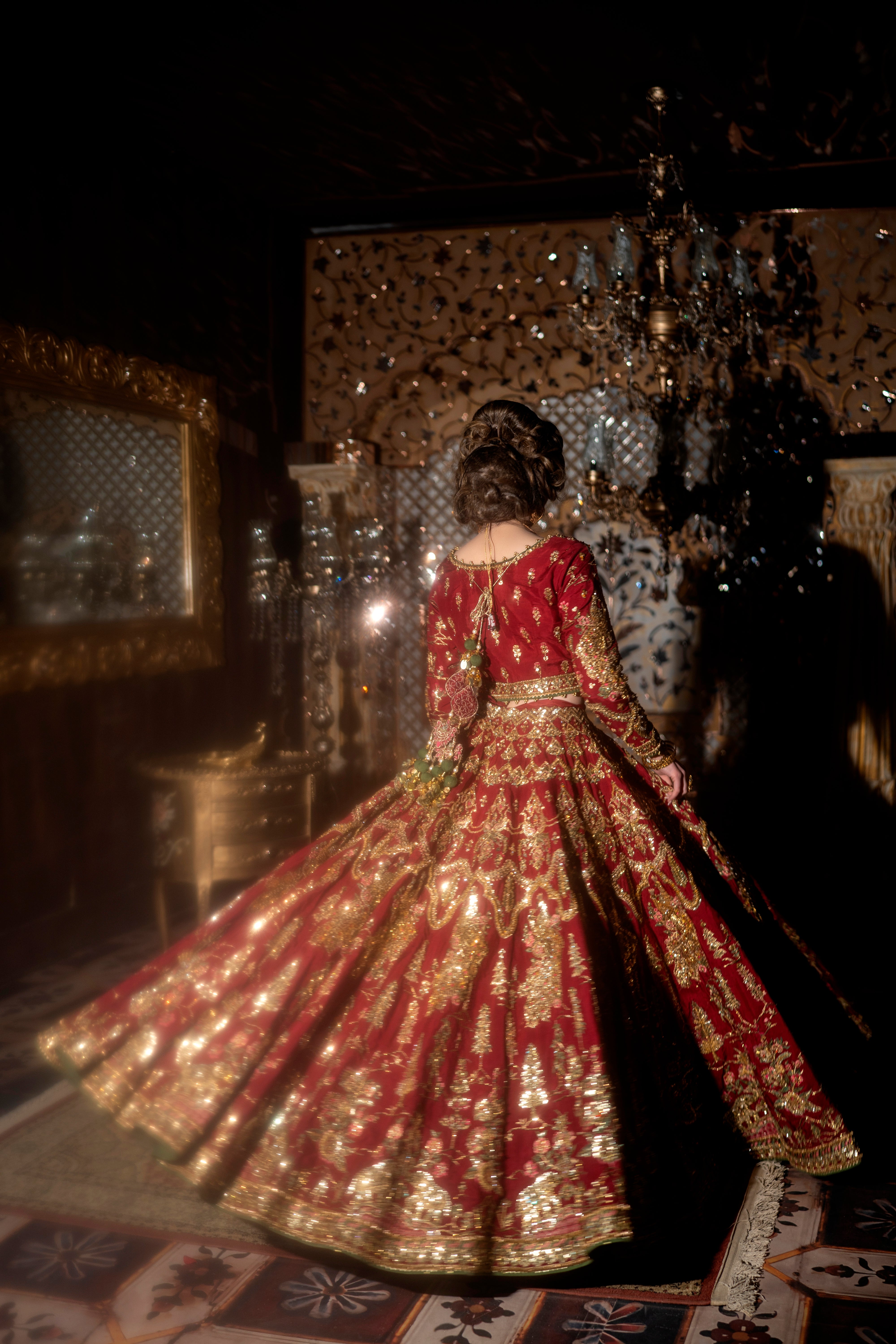 MNR Nazneen Red Double Dupatta-MNR31