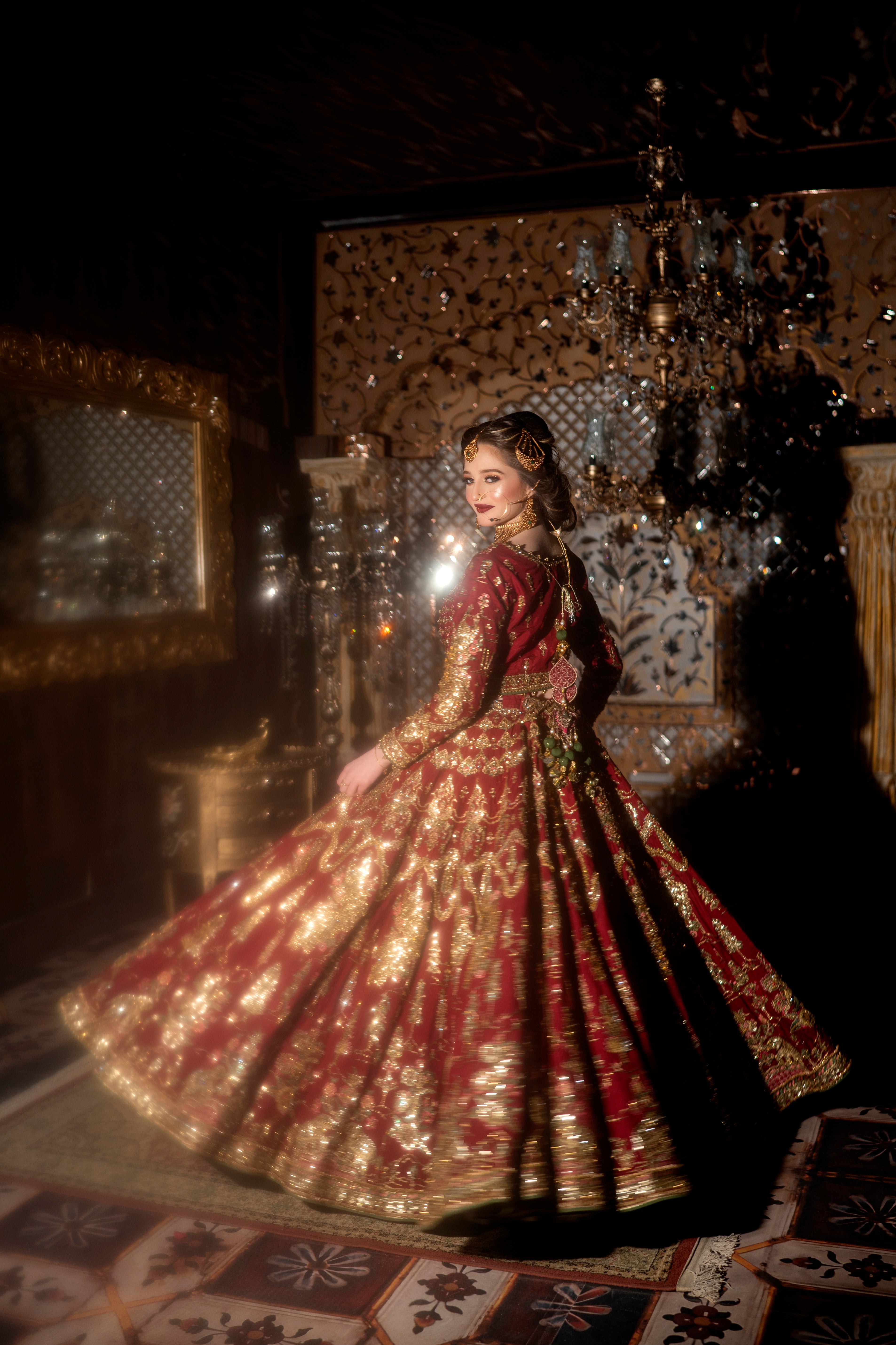 MNR Nazneen Red Double Dupatta-MNR31