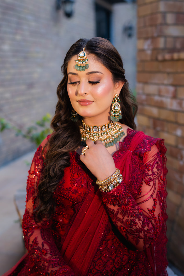REIGN RED LEHNGA CHOLI