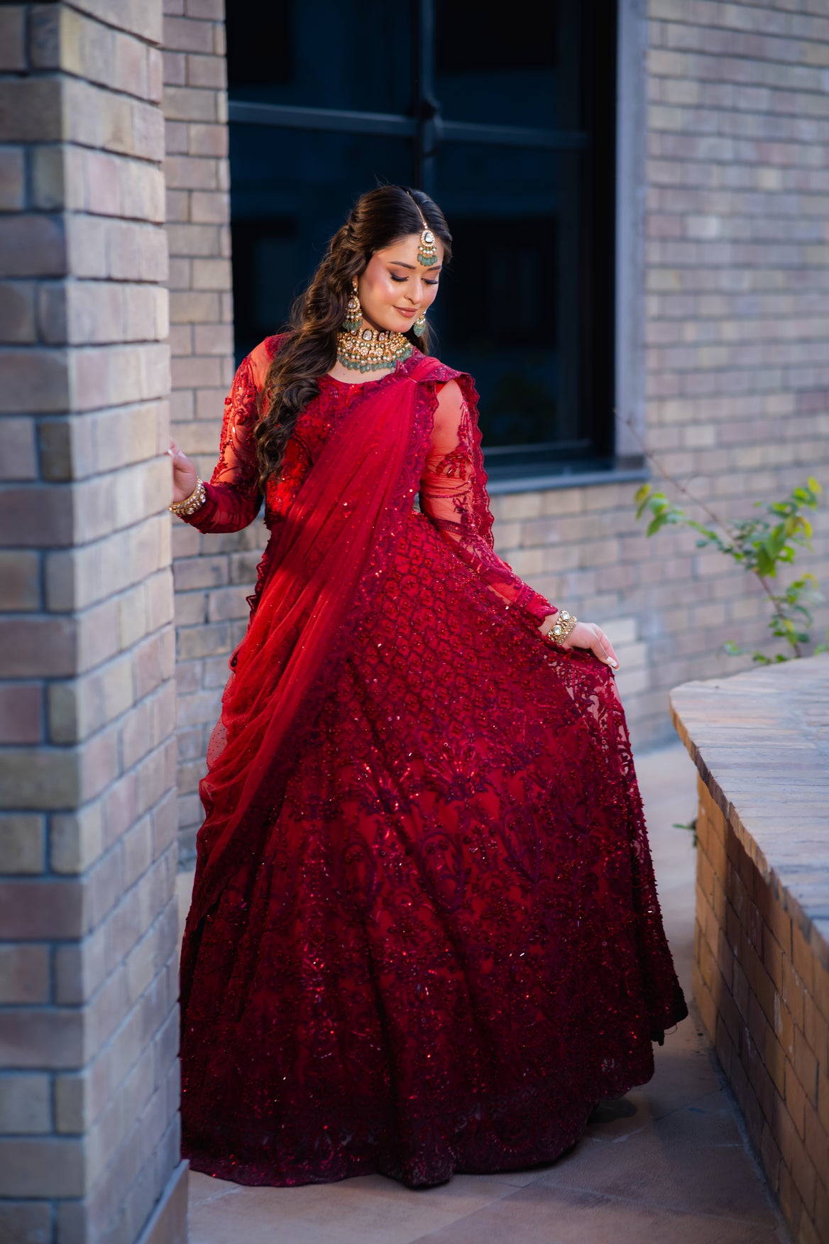 REIGN RED LEHNGA CHOLI