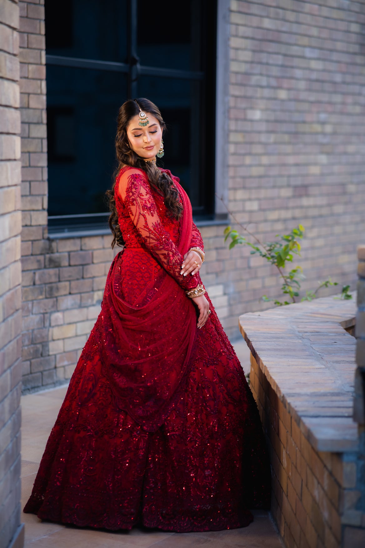 REIGN RED LEHNGA CHOLI