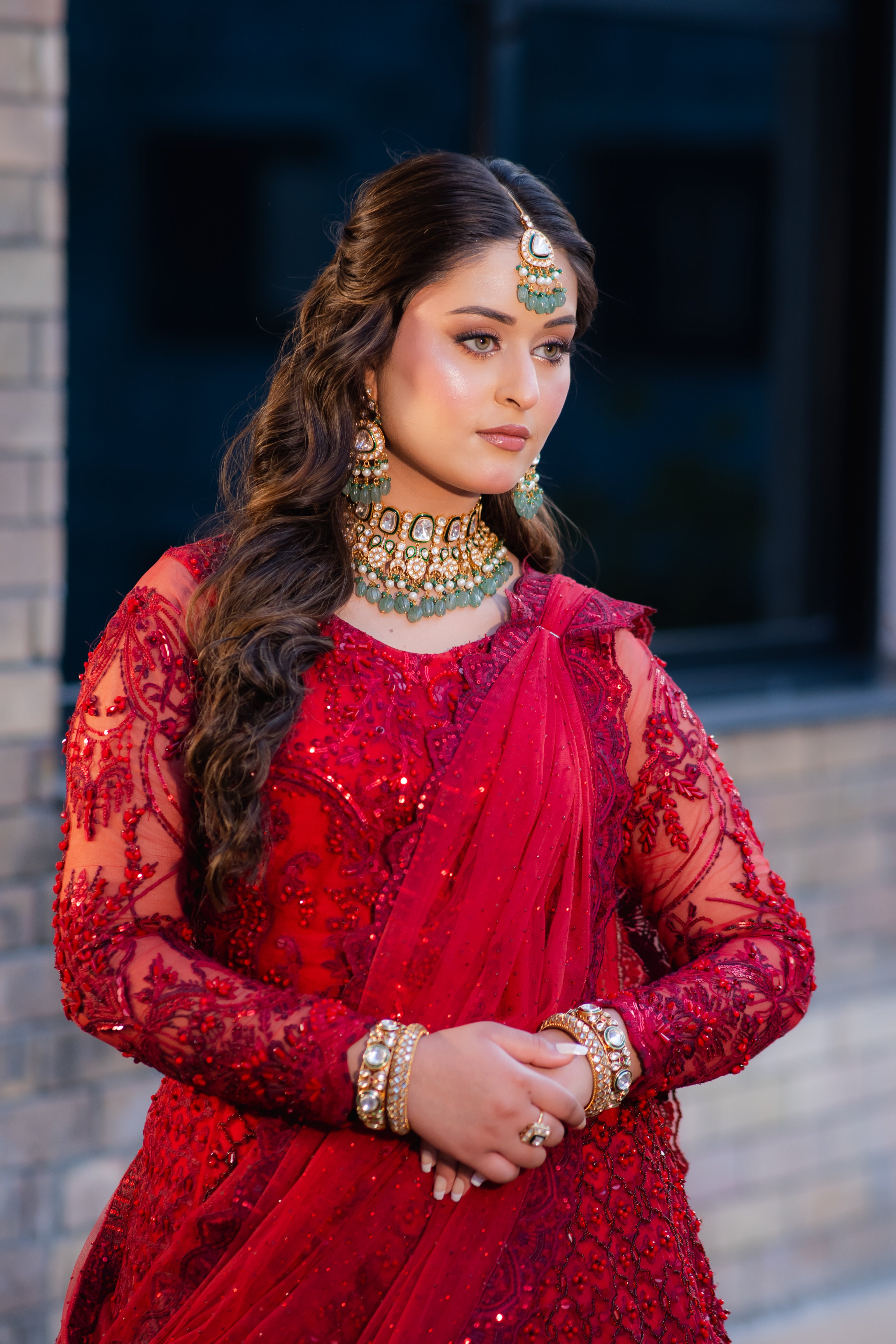 REIGN RED LEHNGA CHOLI