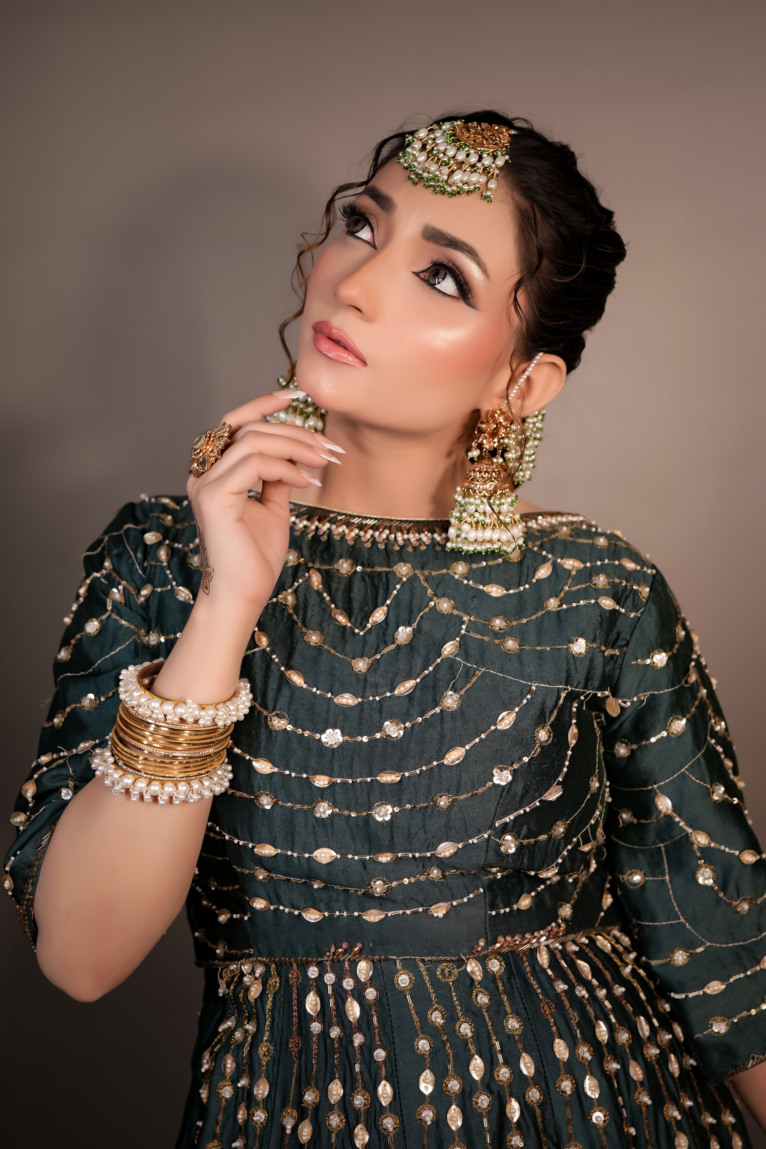 AHMAD SULTAN ZINC MEHENDI DRESS