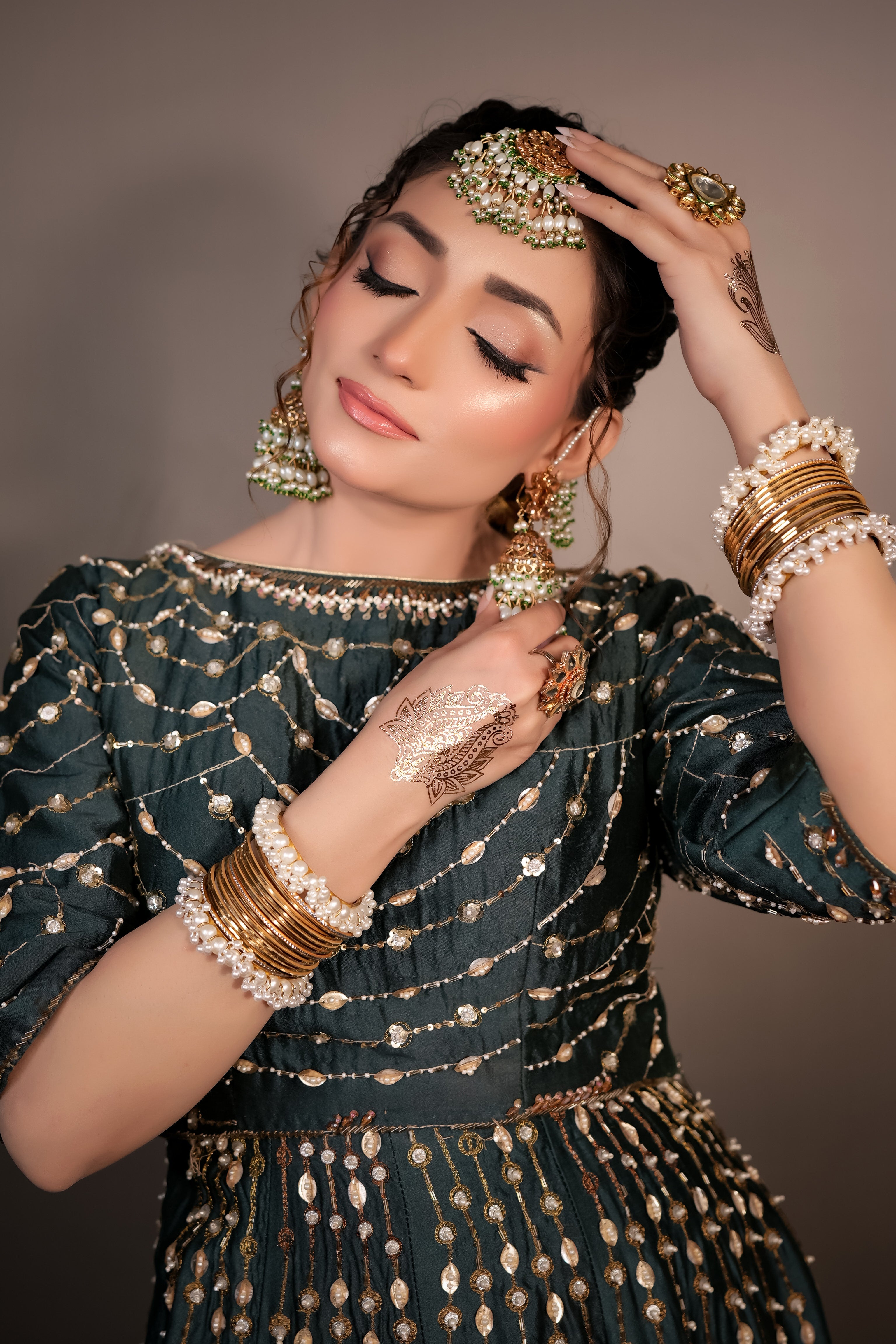 AHMAD SULTAN ZINC MEHENDI DRESS