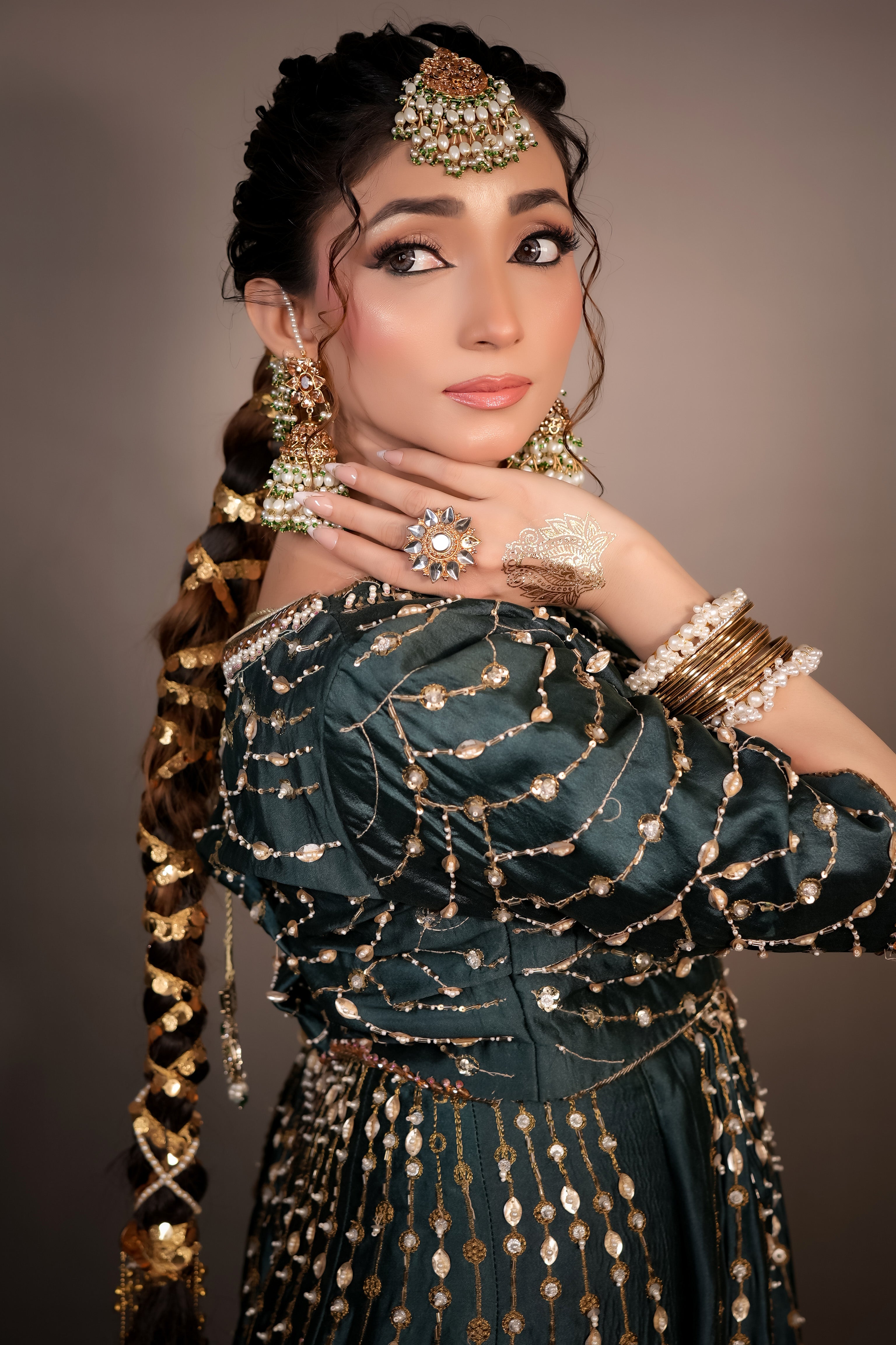 AHMAD SULTAN ZINC MEHENDI DRESS