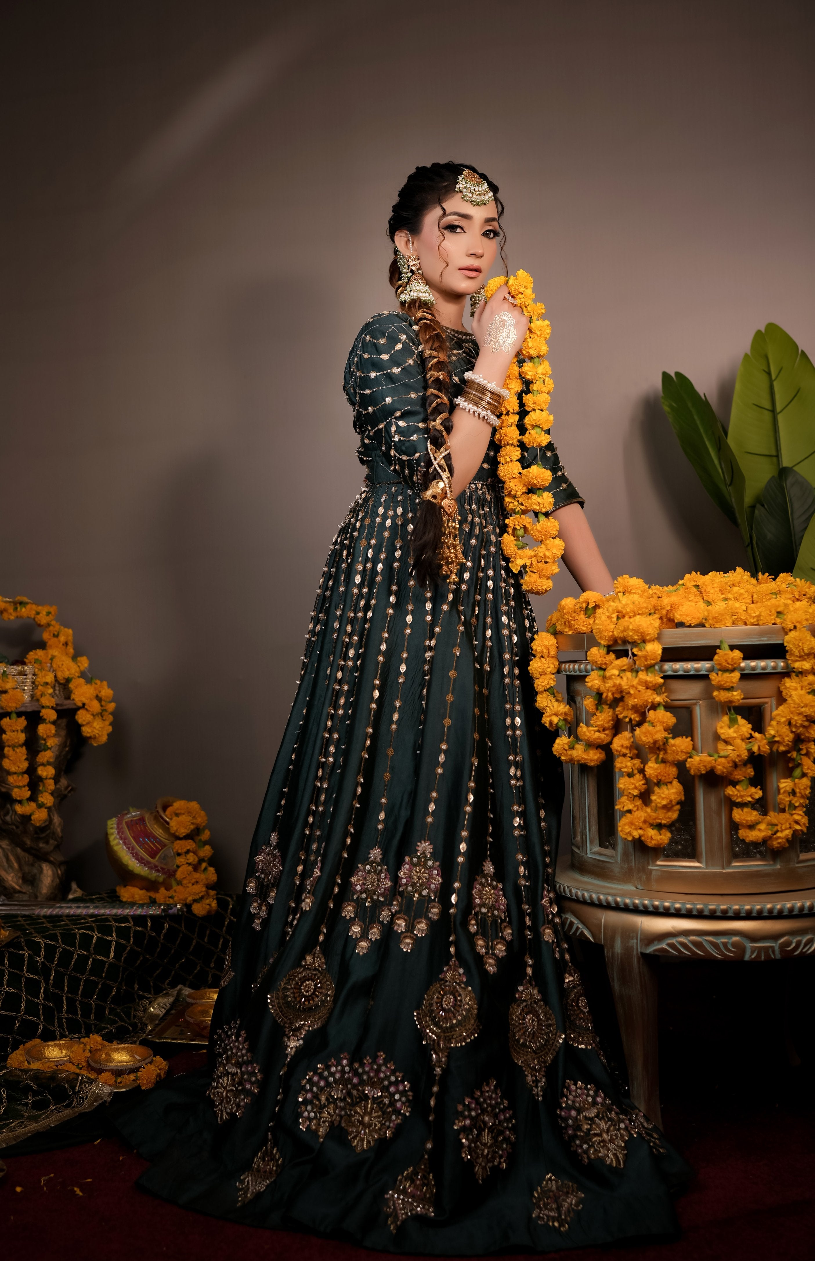 AHMAD SULTAN ZINC MEHENDI DRESS
