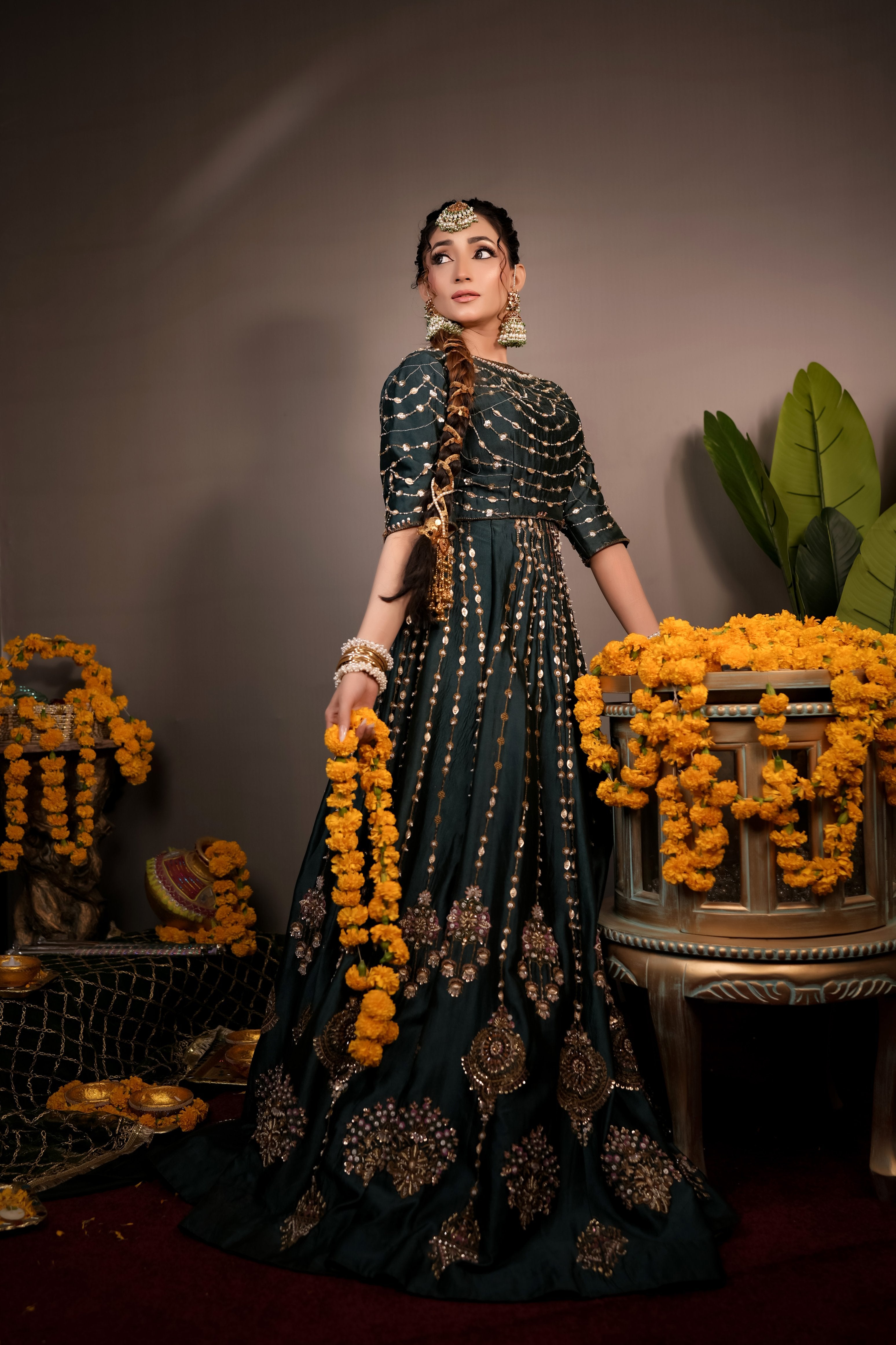 AHMAD SULTAN ZINC MEHENDI DRESS