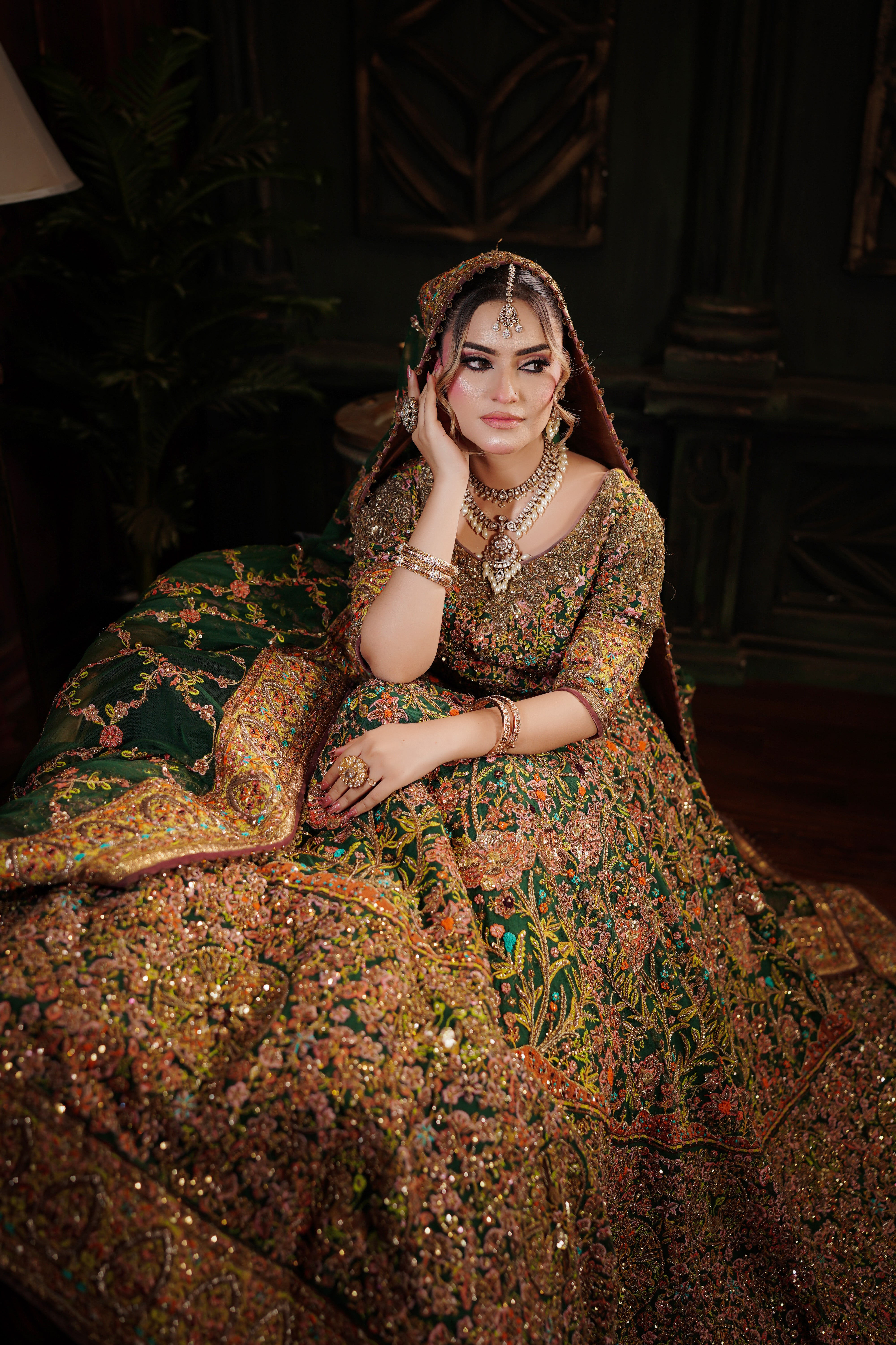 FAHAD HUSSAYN GREEN LEHNGA CHOLI