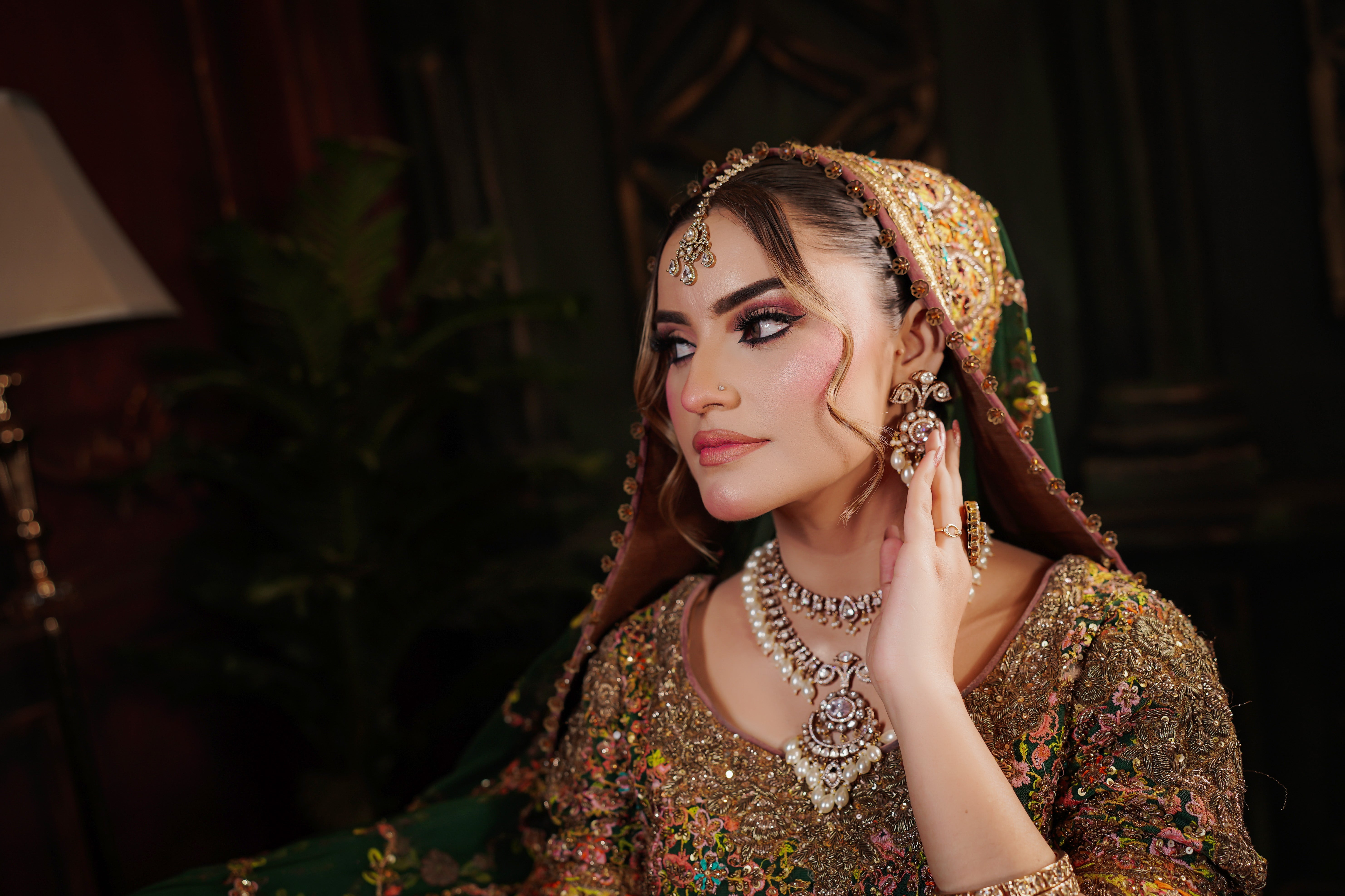 FAHAD HUSSAYN GREEN LEHNGA CHOLI