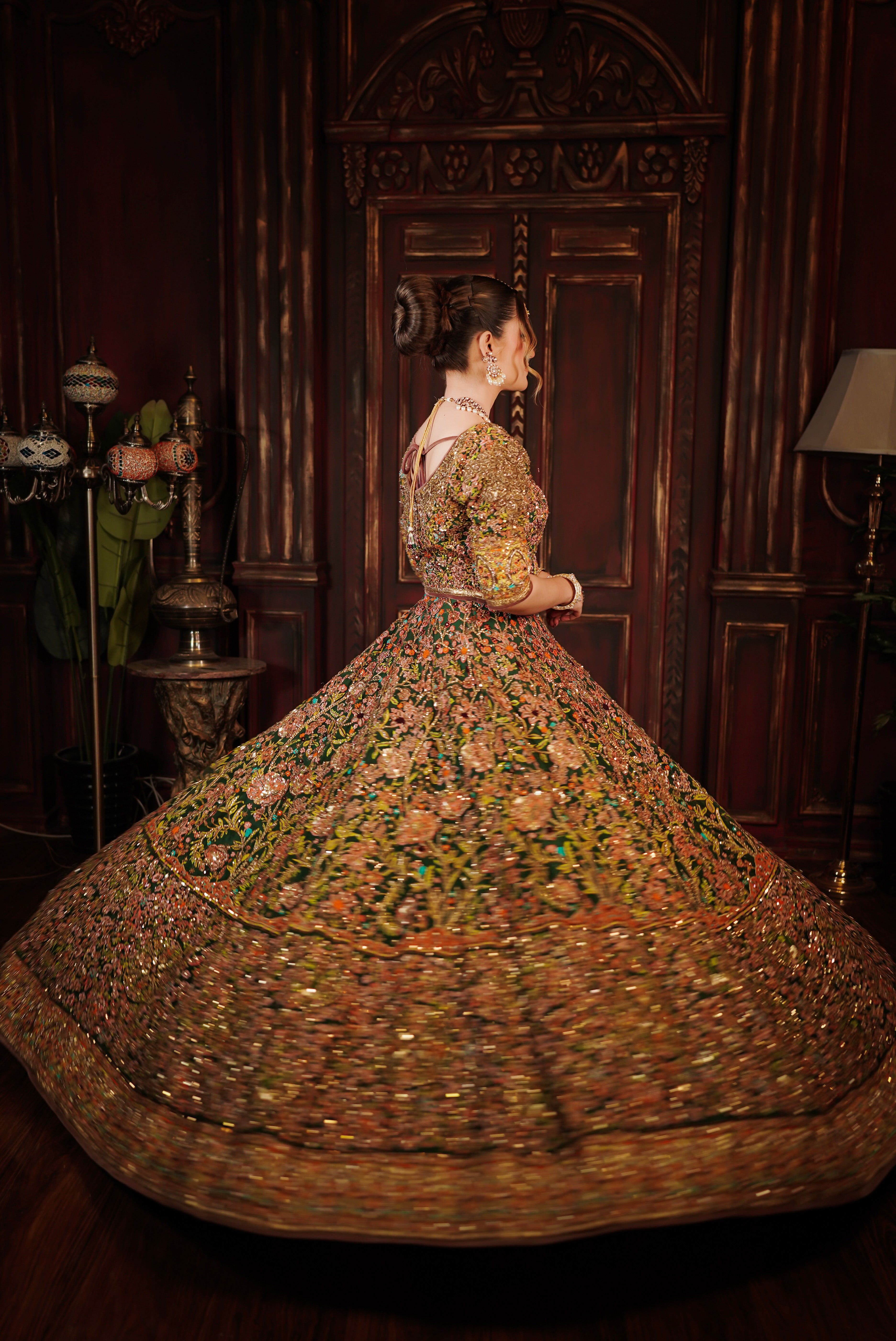 FAHAD HUSSAYN GREEN LEHNGA CHOLI