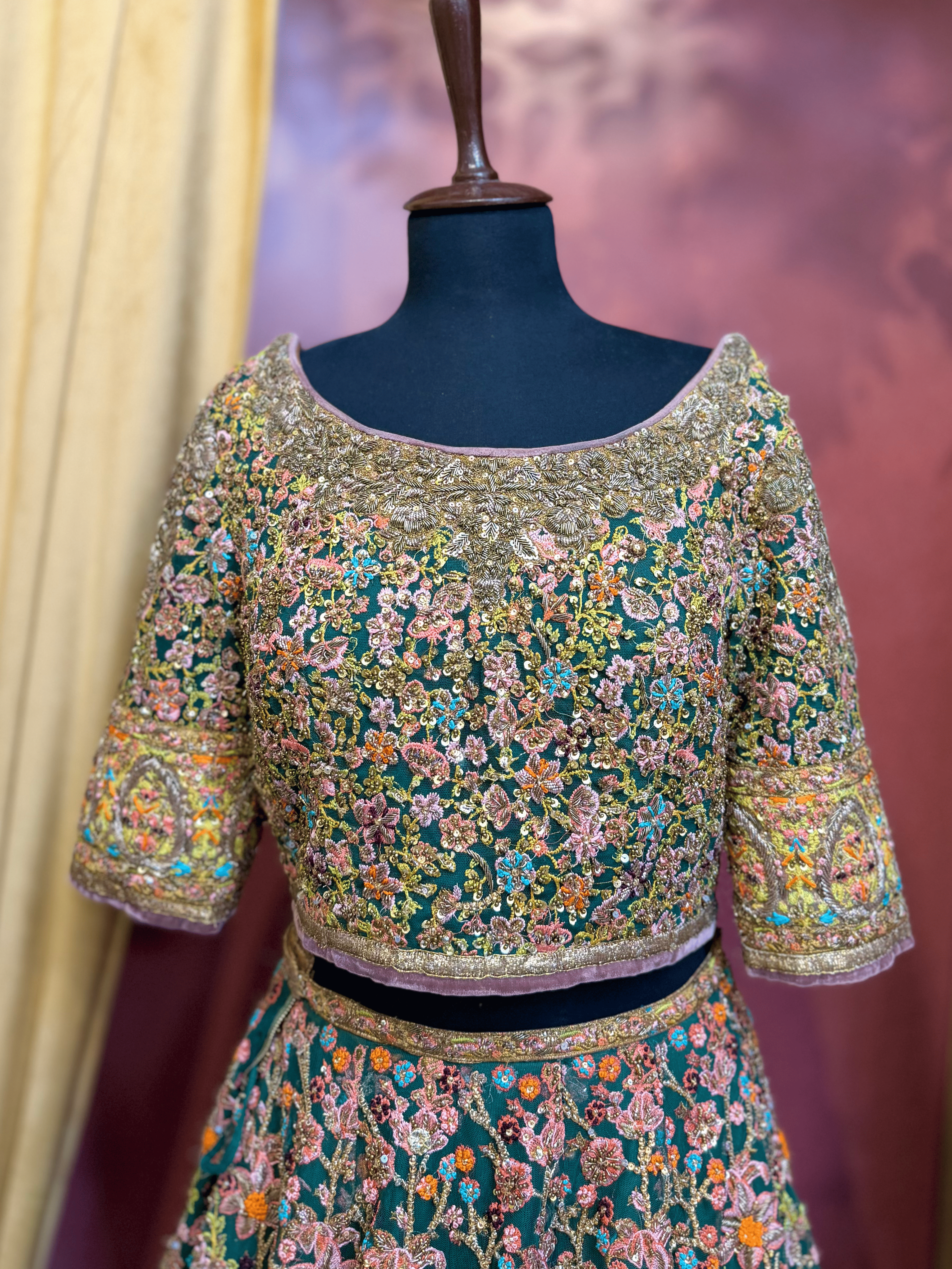 FAHAD HUSSAYN GREEN LEHNGA CHOLI