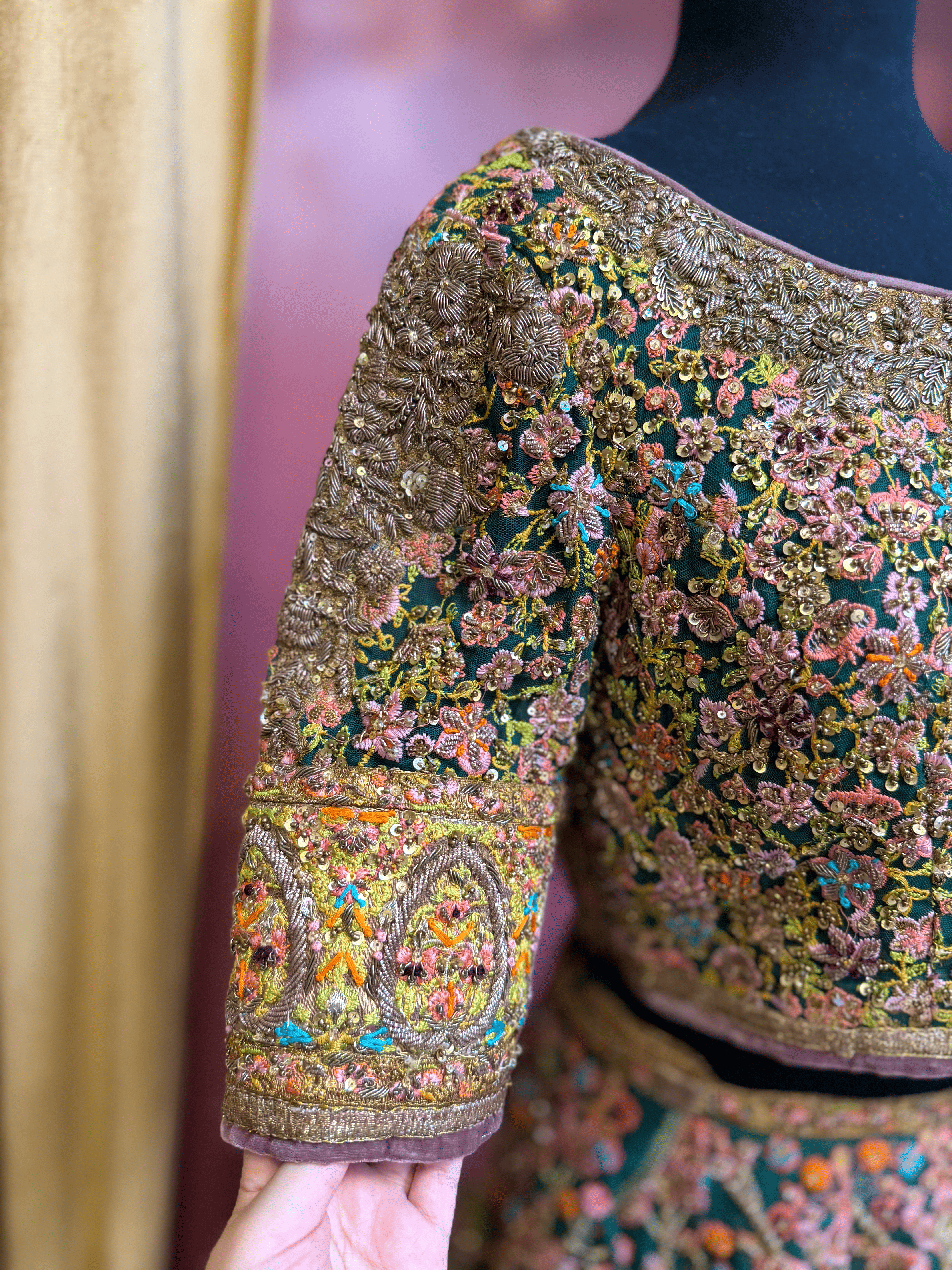 FAHAD HUSSAYN GREEN LEHNGA CHOLI