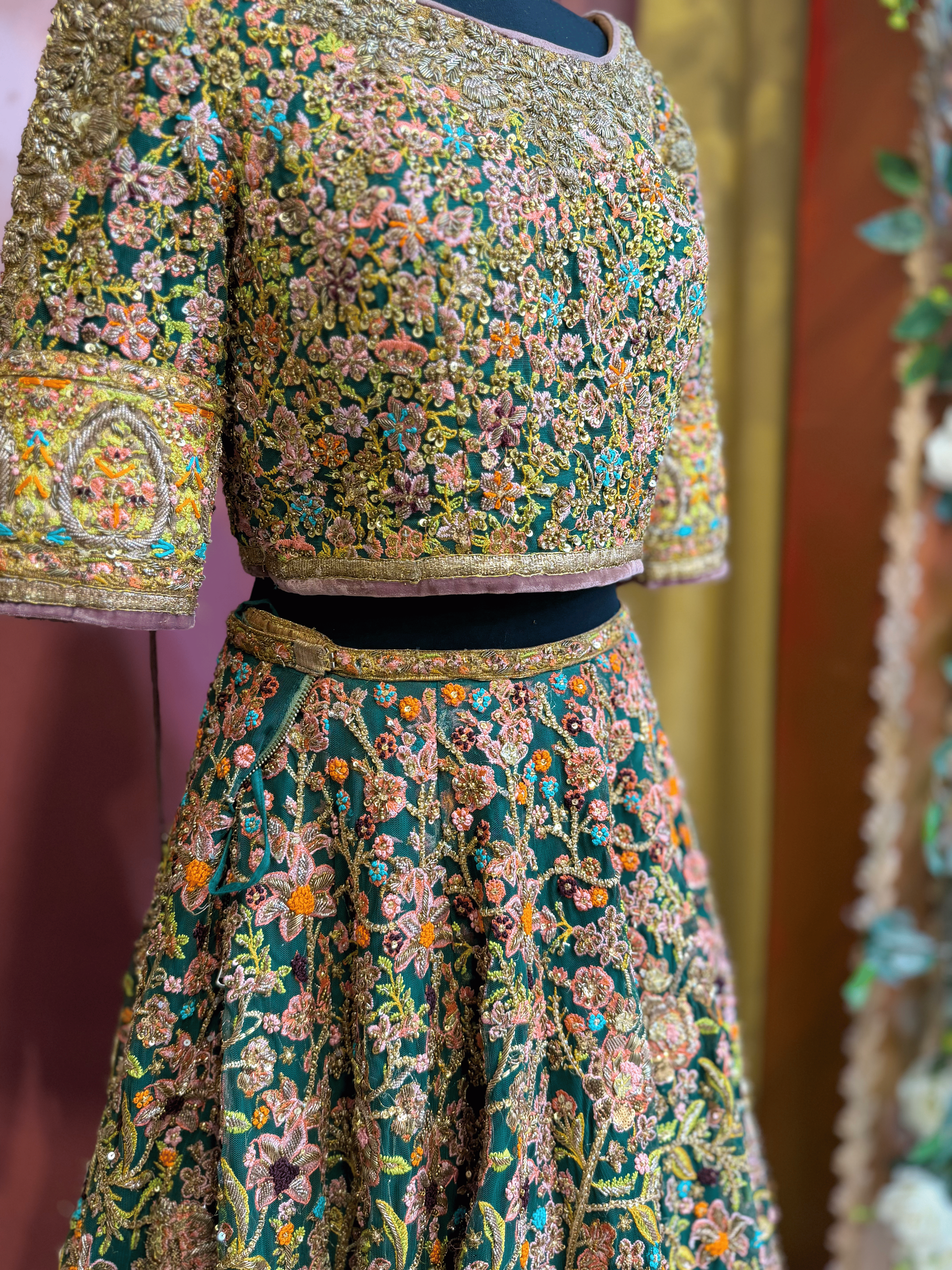 FAHAD HUSSAYN GREEN LEHNGA CHOLI