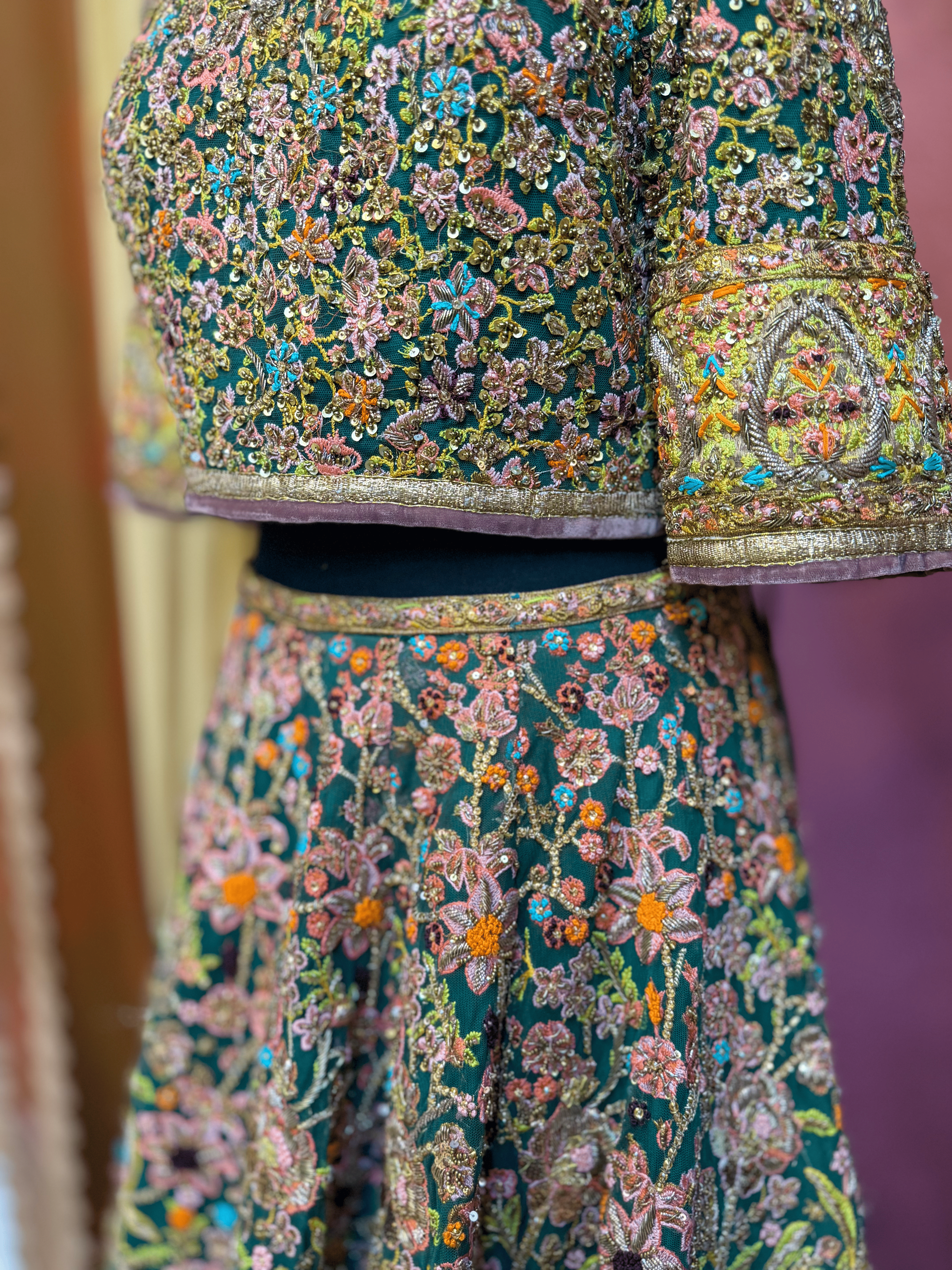 FAHAD HUSSAYN GREEN LEHNGA CHOLI