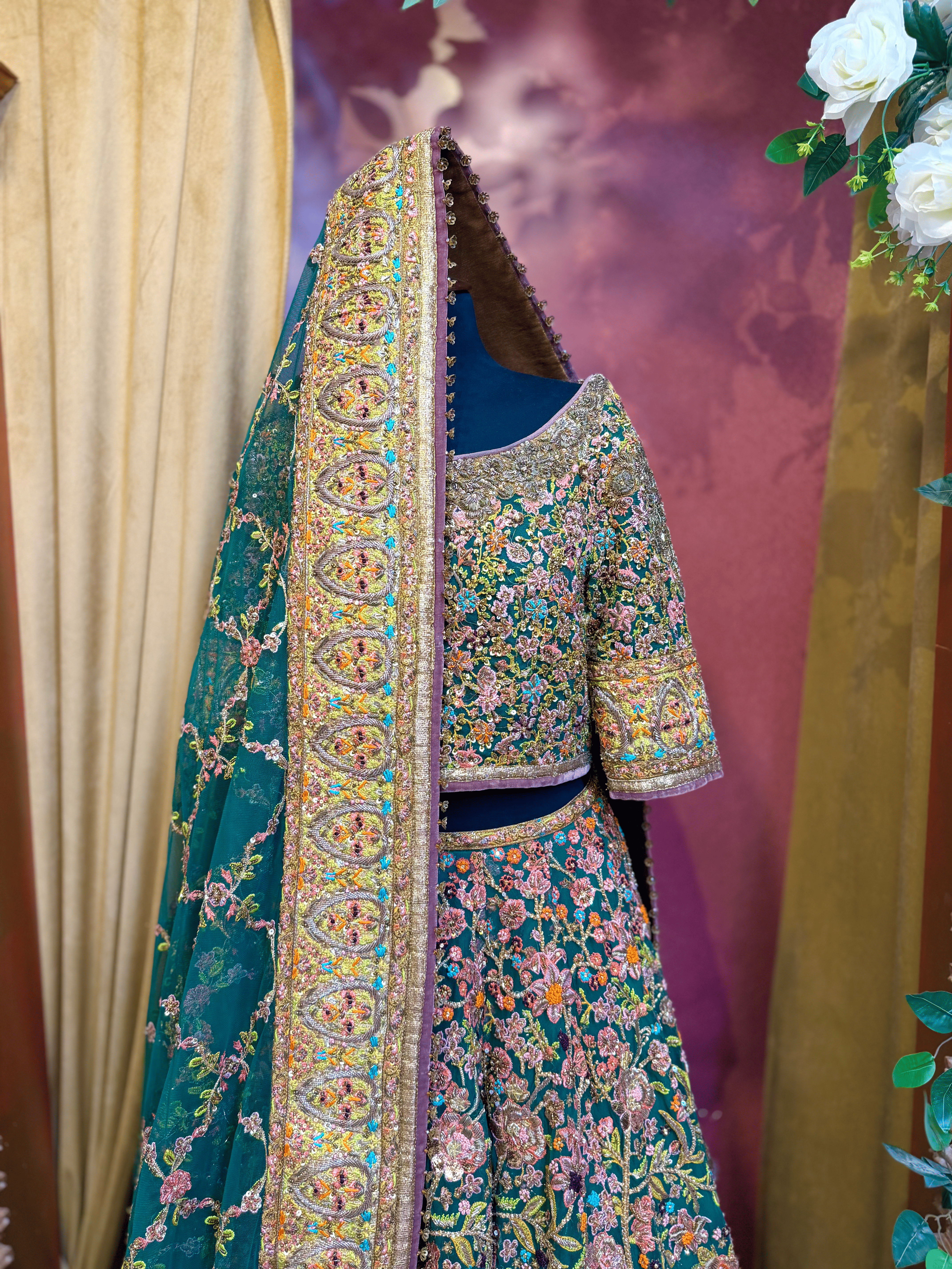 FAHAD HUSSAYN GREEN LEHNGA CHOLI