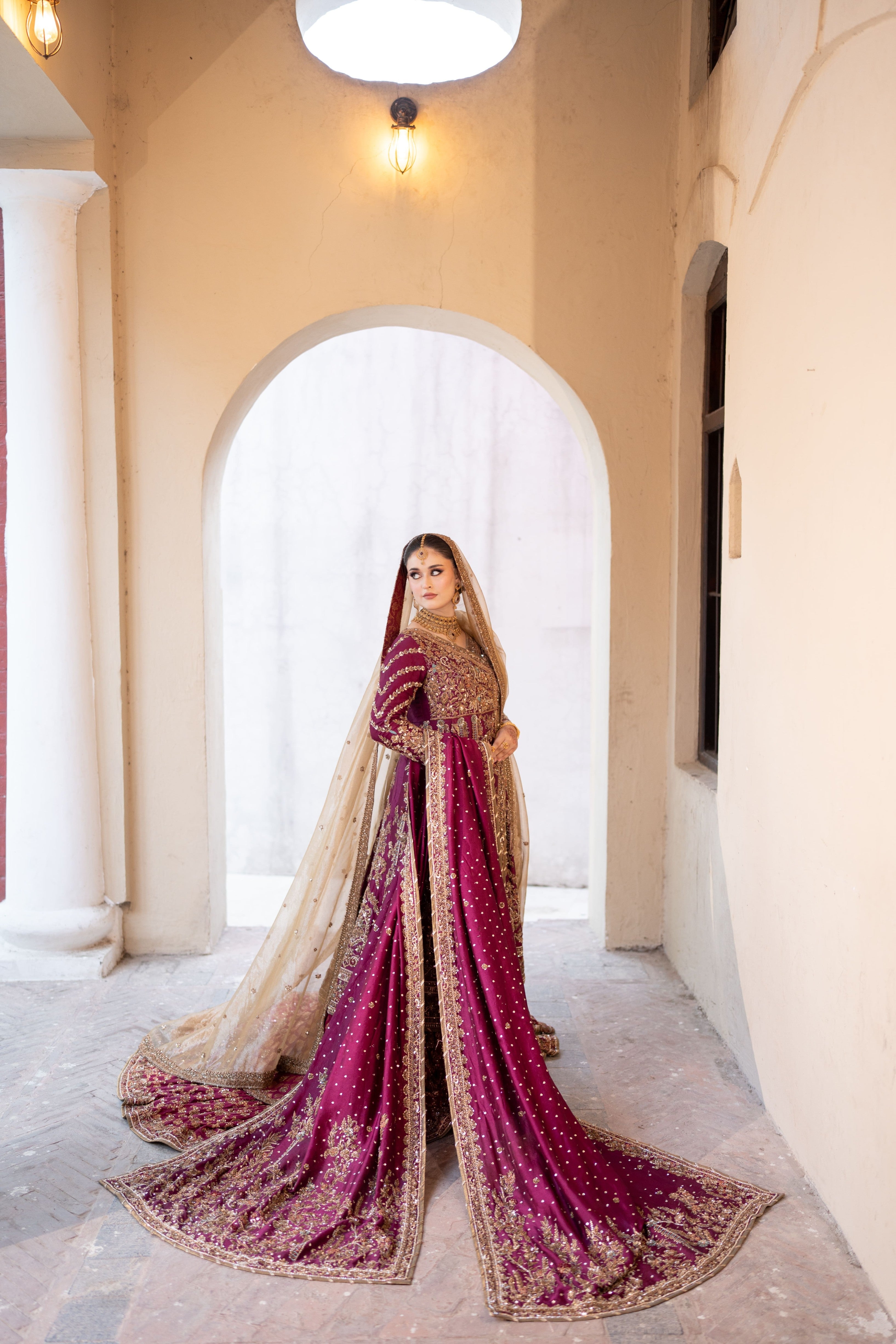 AHMAD SULTAN MAGENTA BARAT DRESS