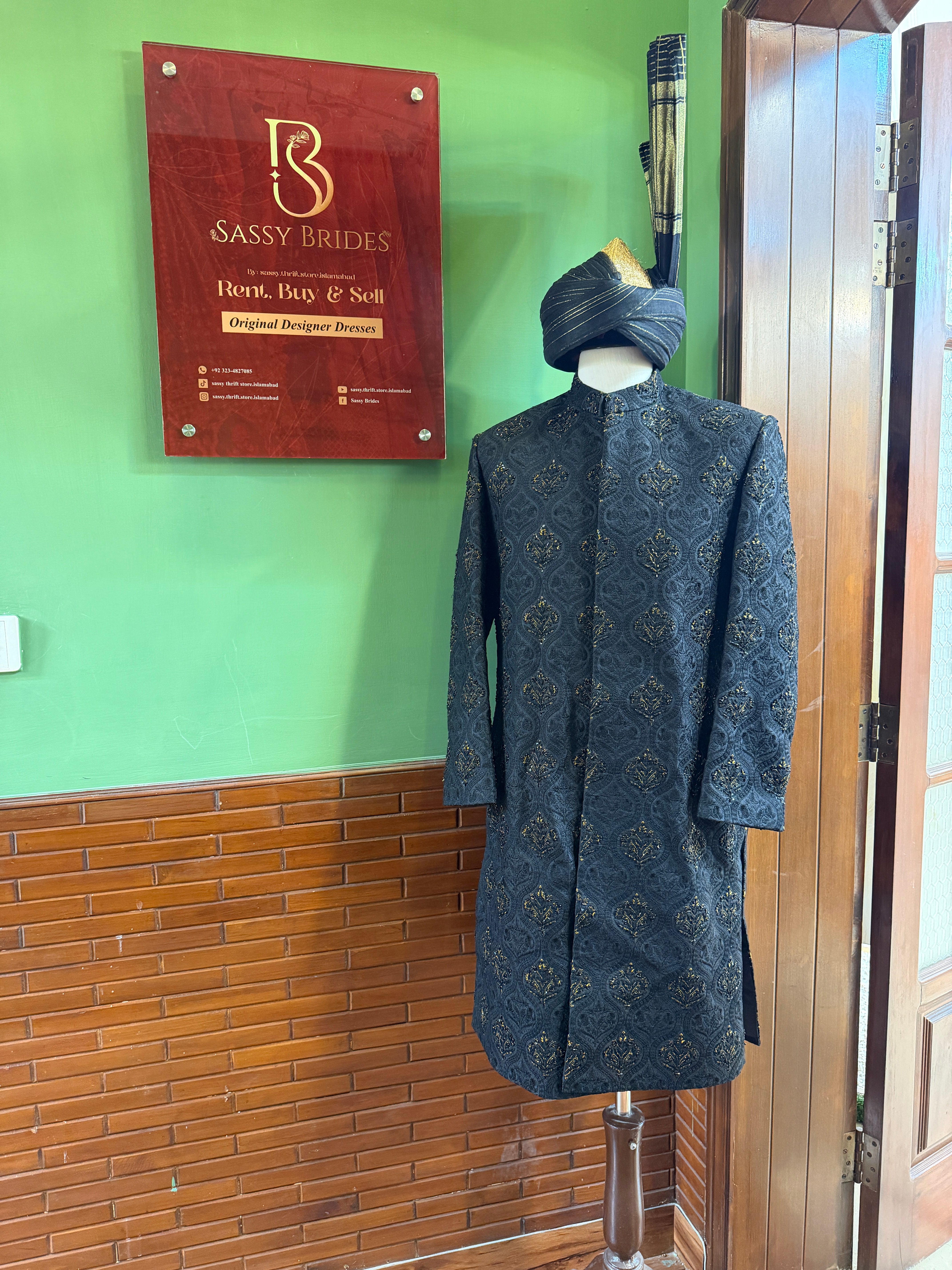 REPUBLIC BLACK SHERWANI-SH10