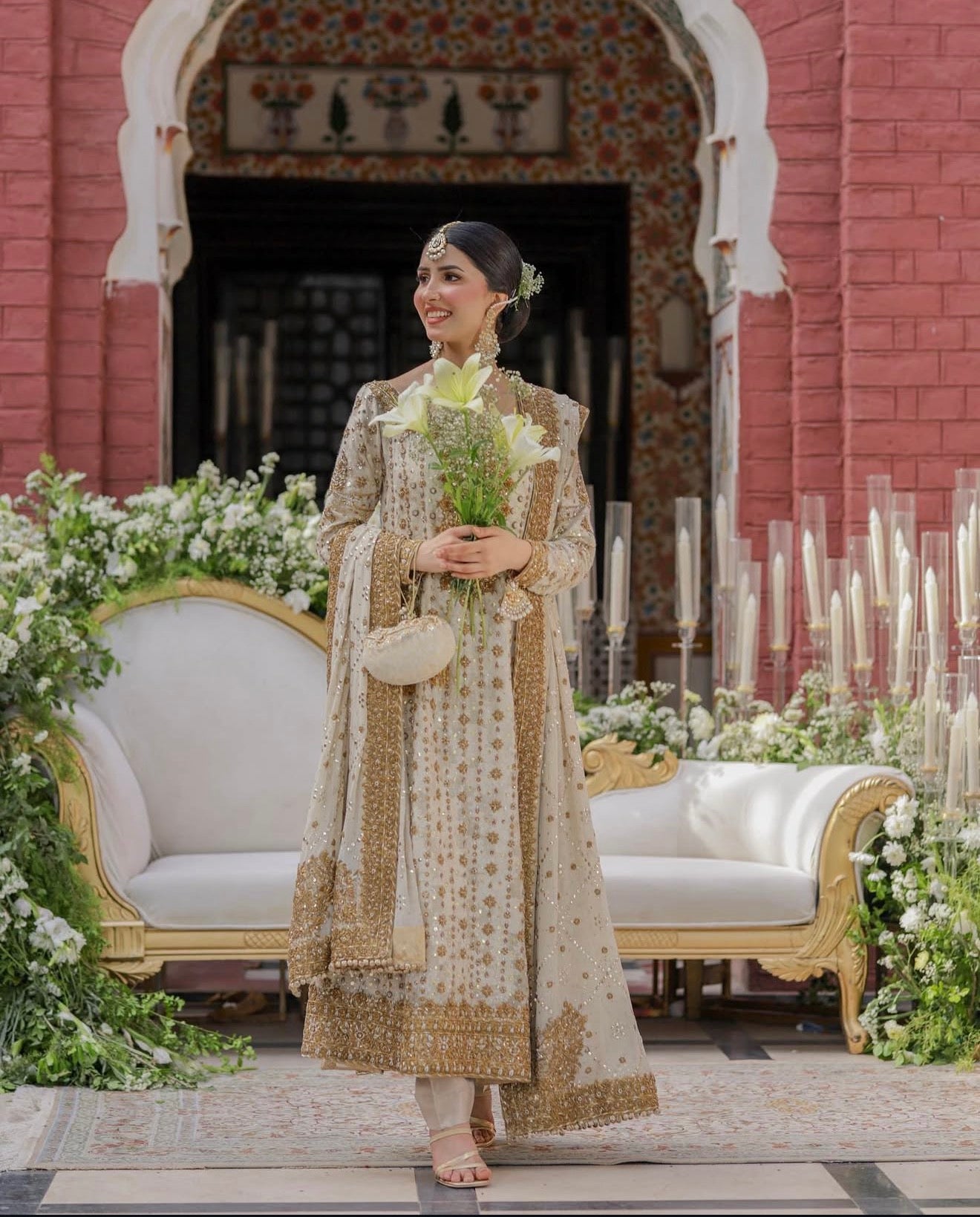 Haris Shakeel White and Gold Formal- HS24