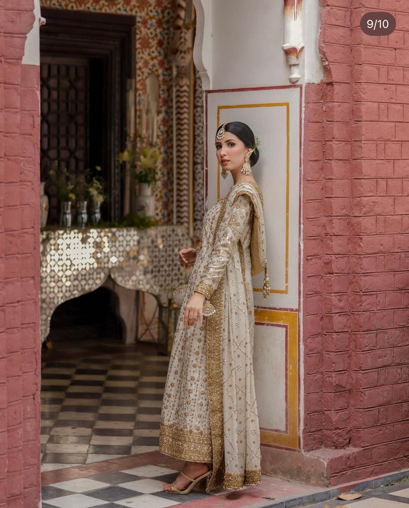 Haris Shakeel White and Gold Formal- HS24