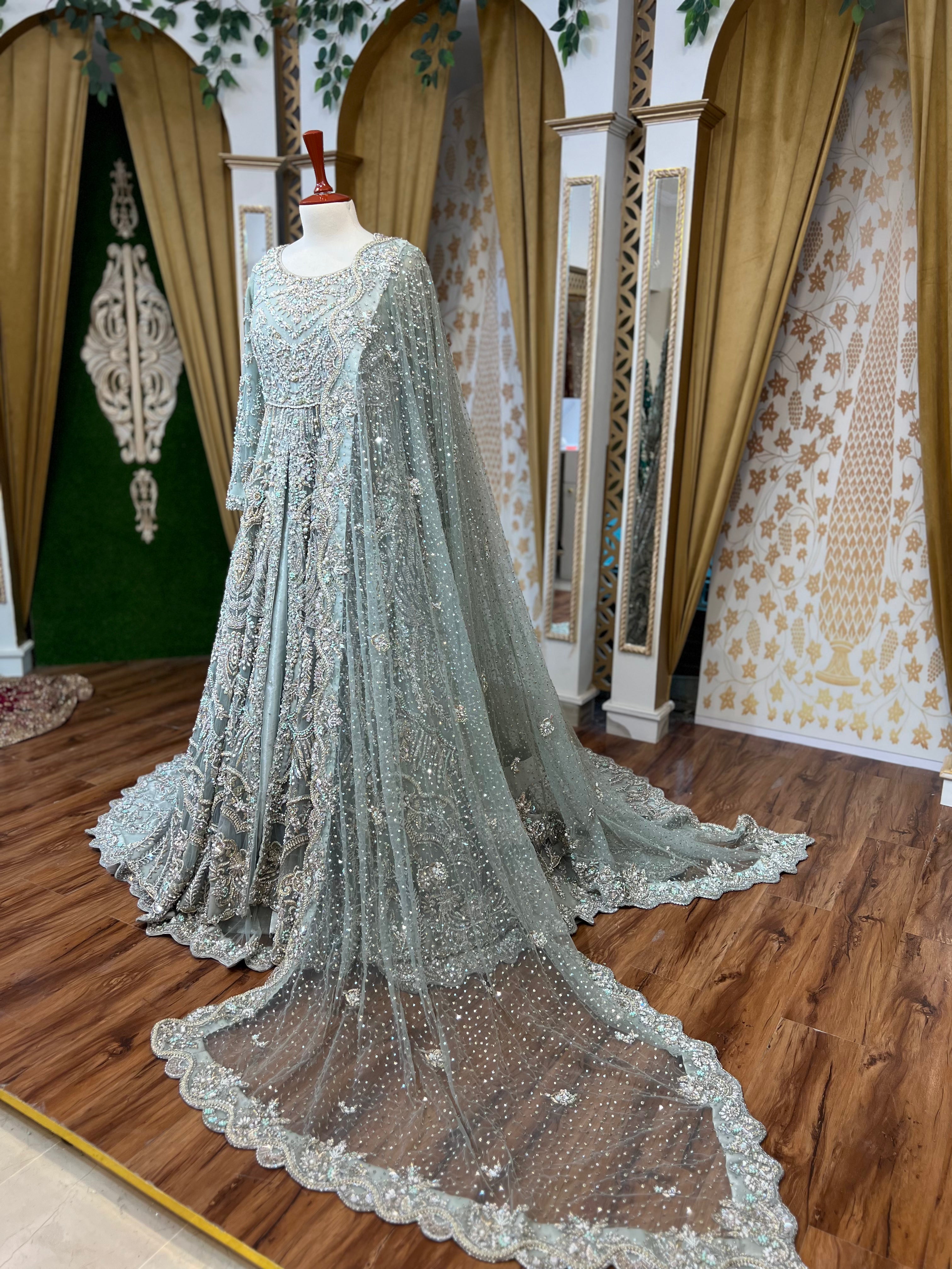 AHMAD SULTAN OLIVE GREEN TAIL MAXI-AS06