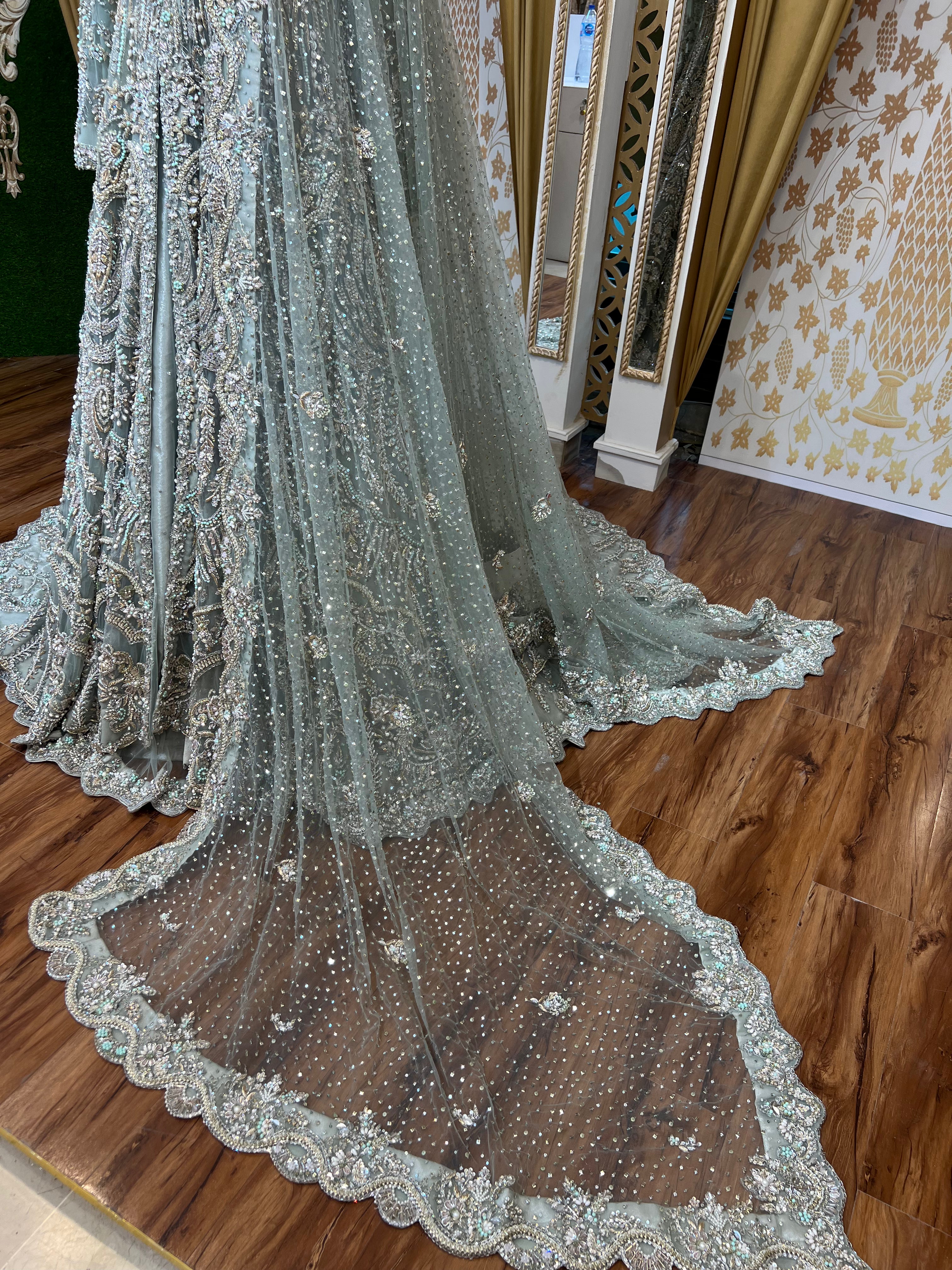 AHMAD SULTAN OLIVE GREEN TAIL MAXI-AS06