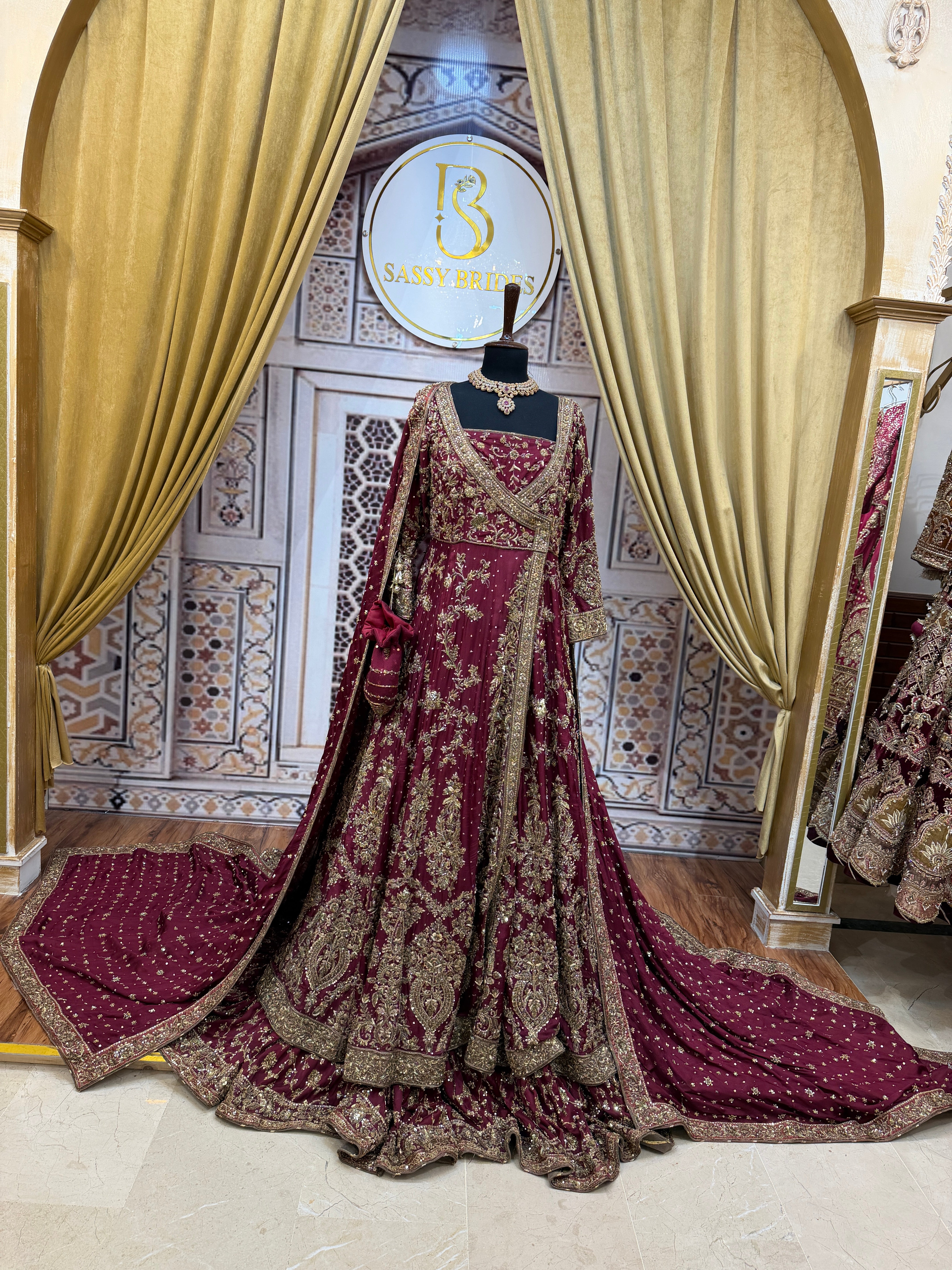 Ahmad Sultan Maroon Angrakha Plain-AS08