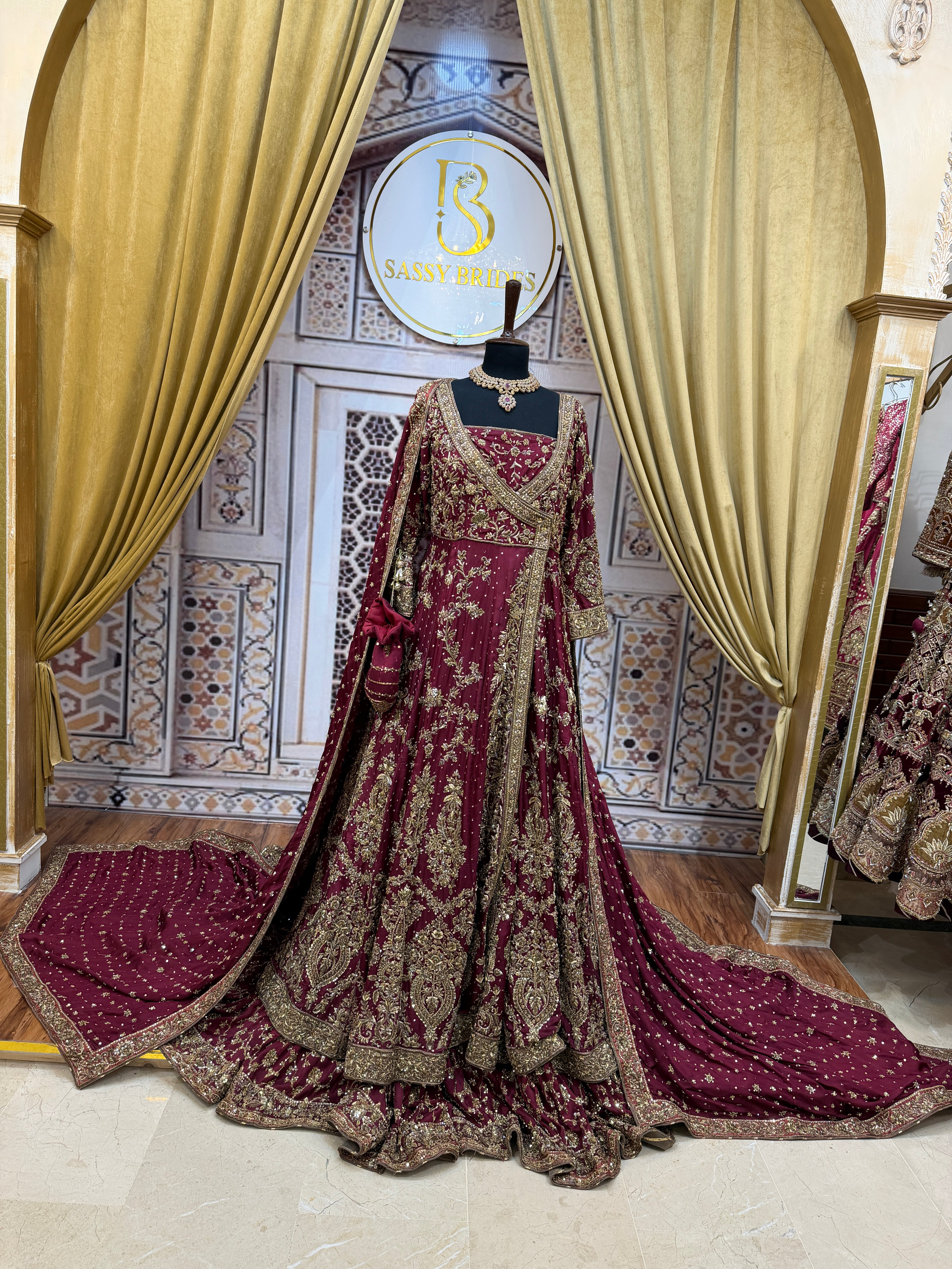 Ahmad Sultan Maroon Angrakha Plain-AS08