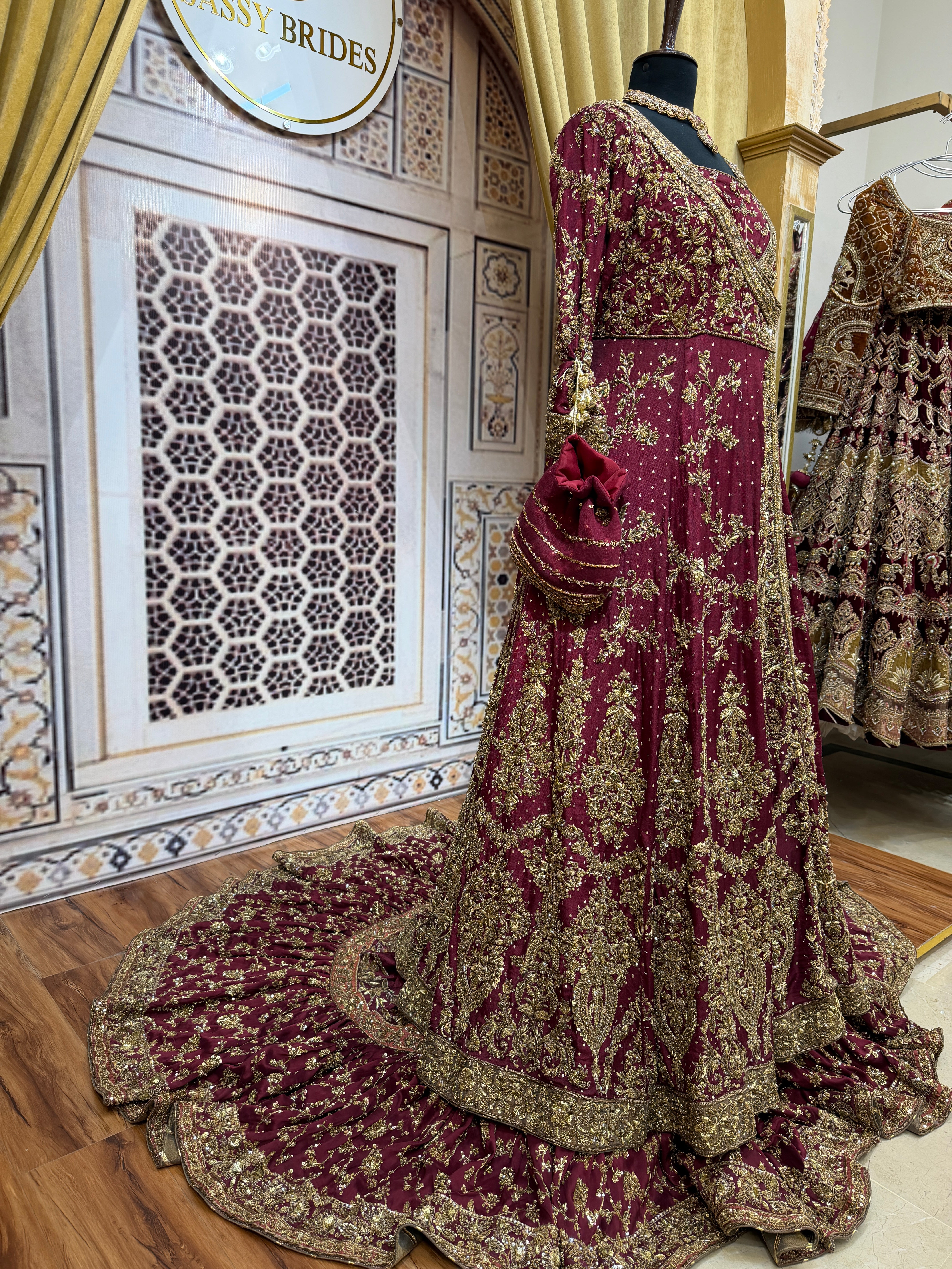 Ahmad Sultan Maroon Angrakha Plain-AS08