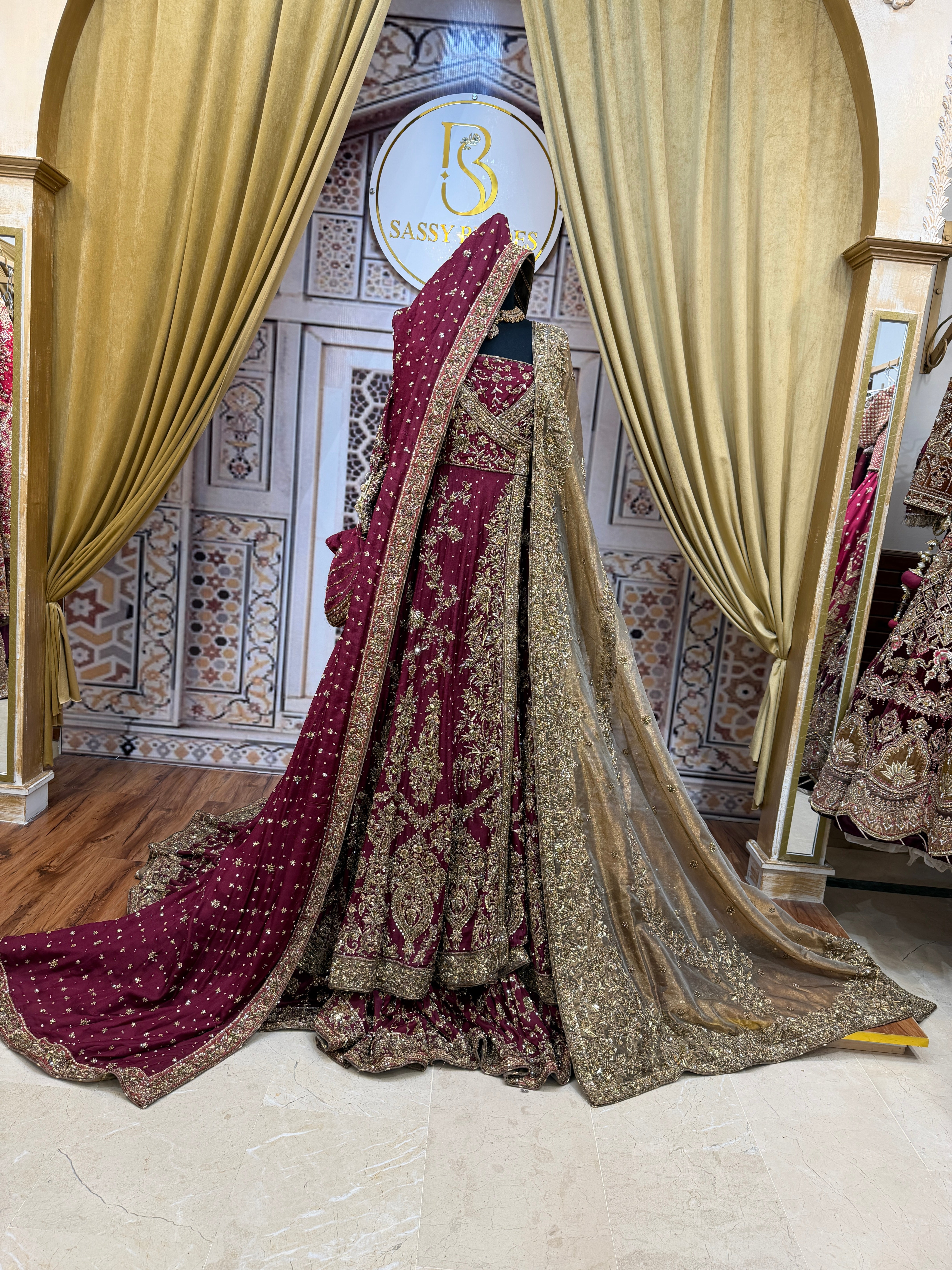 Ahmad Sultan Maroon Angrakha Plain-AS08