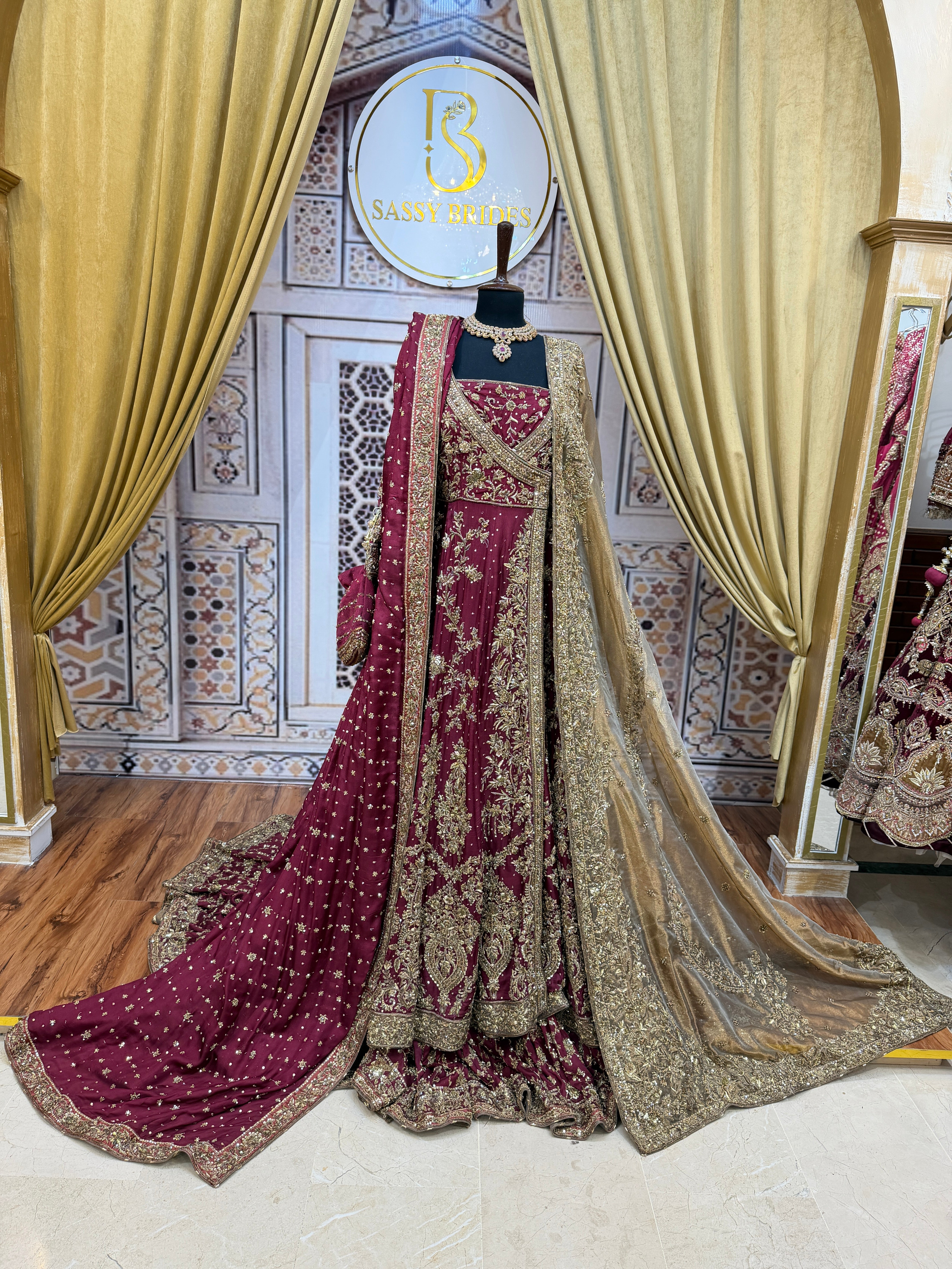 Ahmad Sultan Maroon Angrakha Plain-AS08