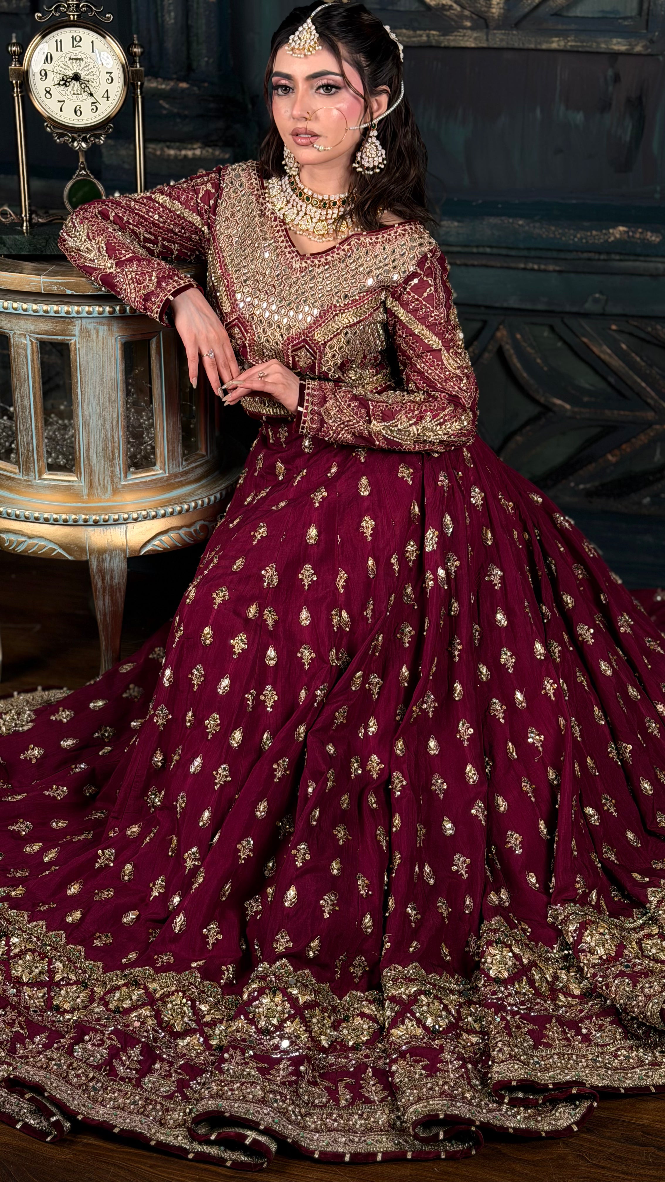 MNR MAGENTA HEAVY MIRROR CHOLI-MNR42
