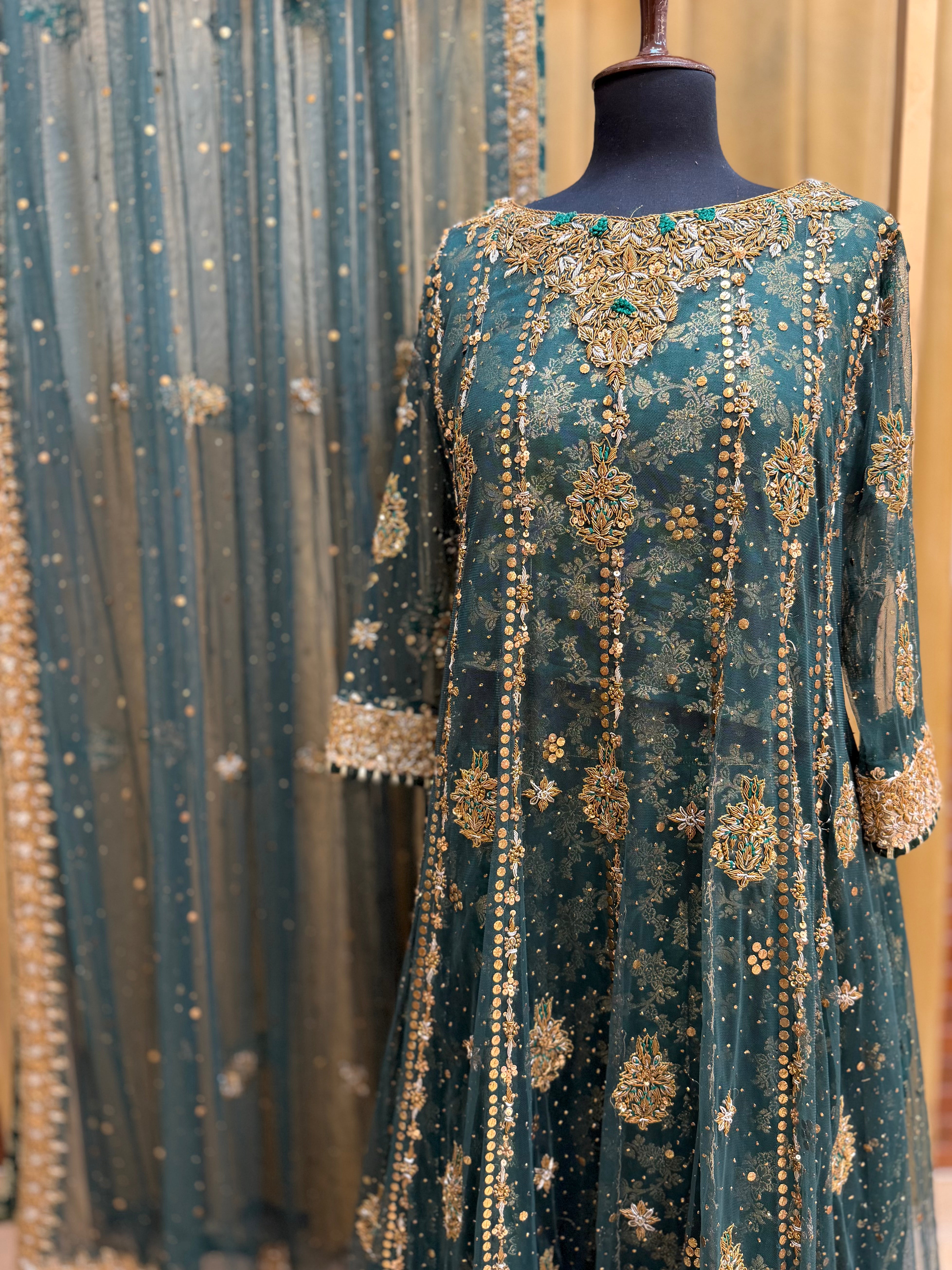 HARIS SHAKEEL DARK GREEN PISHWAS-HS19
